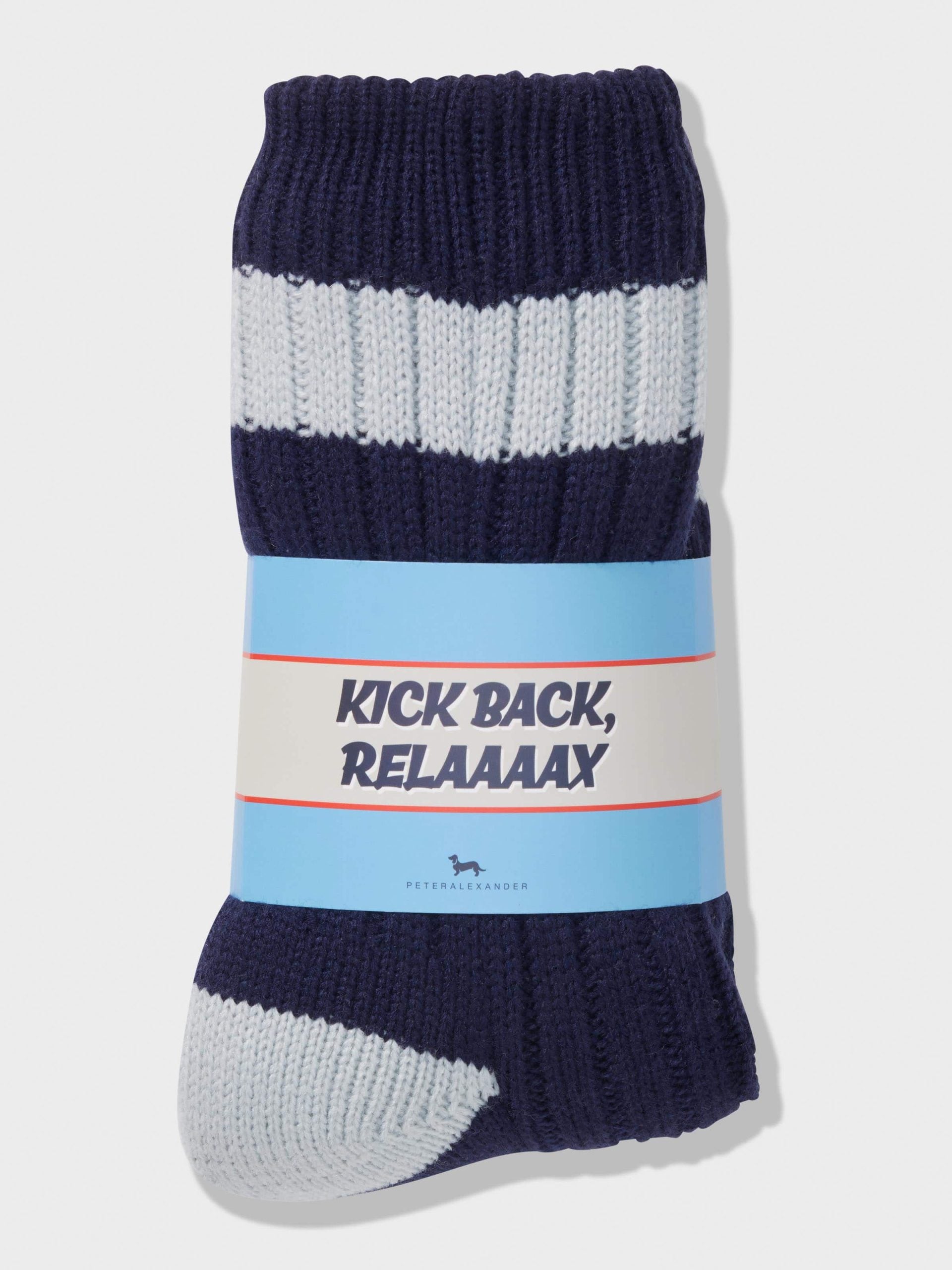 Lined Rib Sock Navy image 3