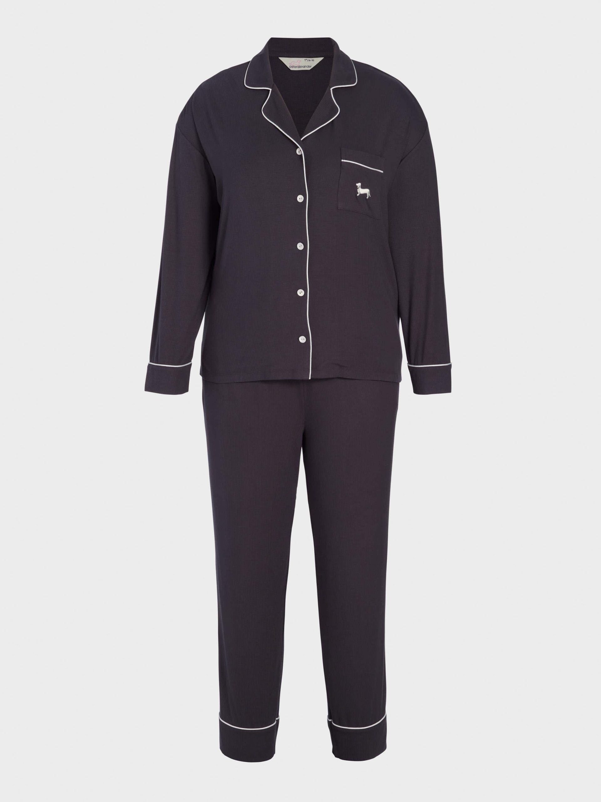 P.A. Plus Charcoal Bamboo Rib Long Pj Set Charcoal image 4