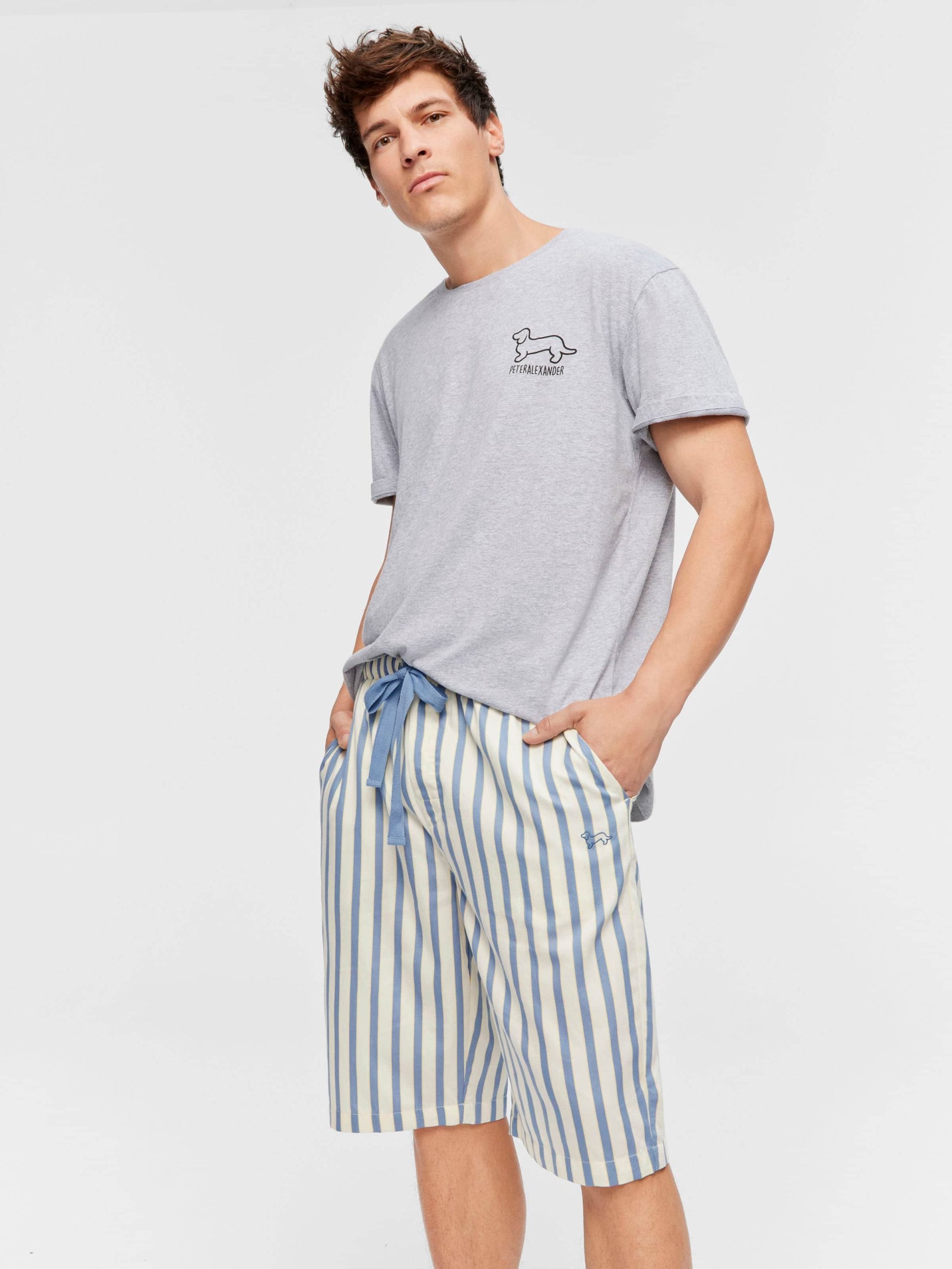 Blue Stripe Sleep Short multi image 2