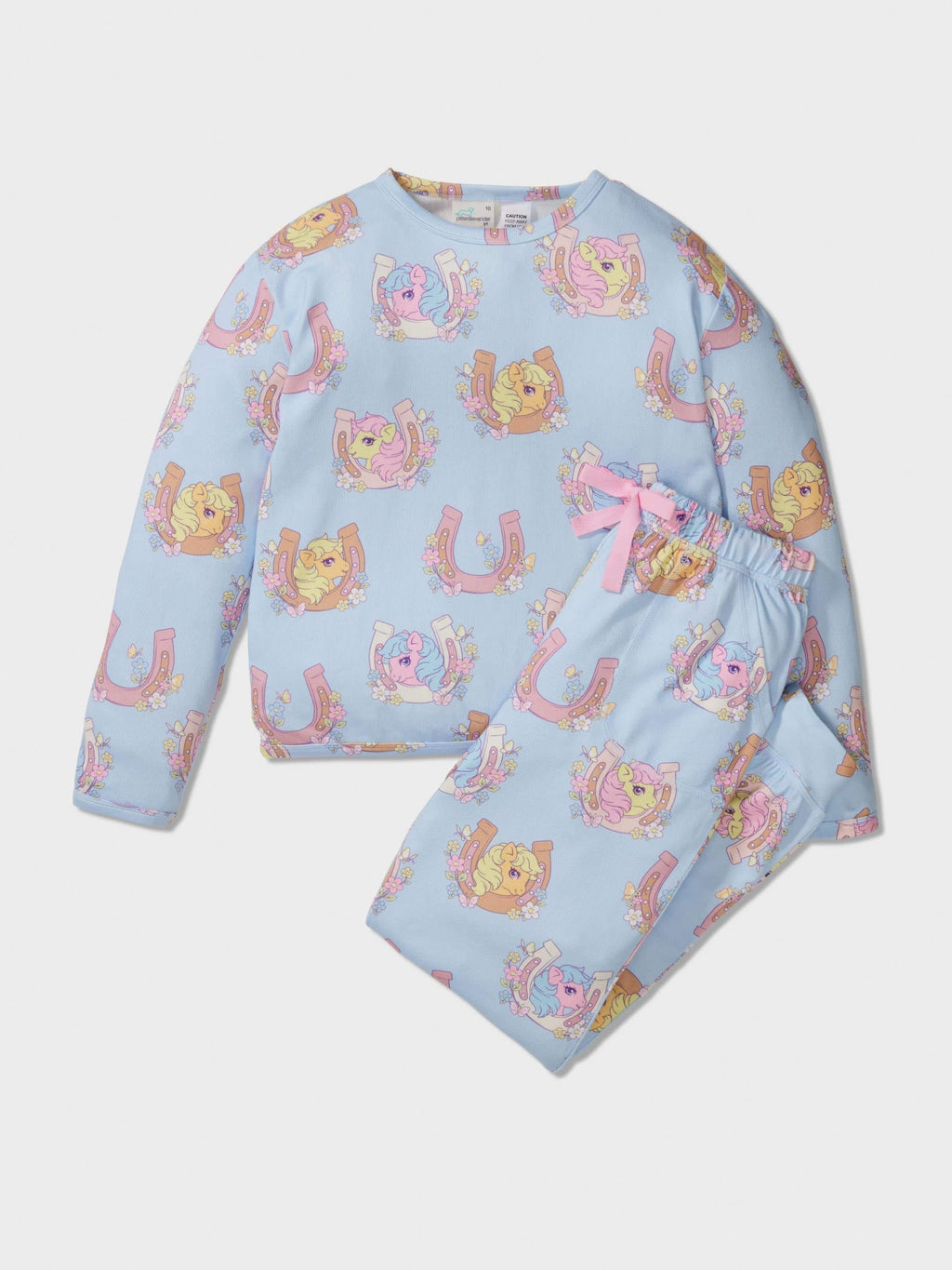 Girls My Little Pony Long Plush Pj Set Blue image 2