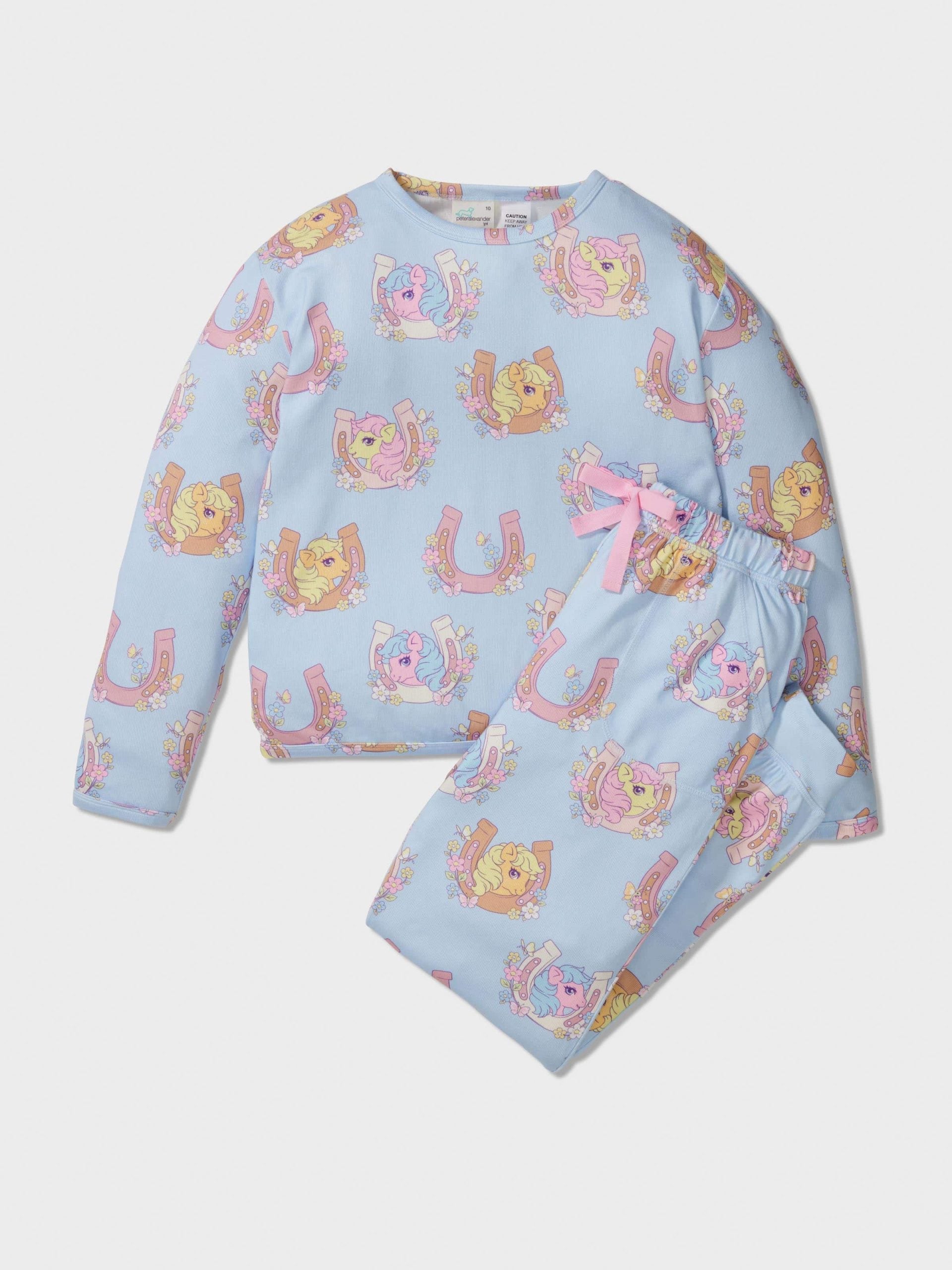 Girls My Little Pony Long Plush Pj Set Blue image 2