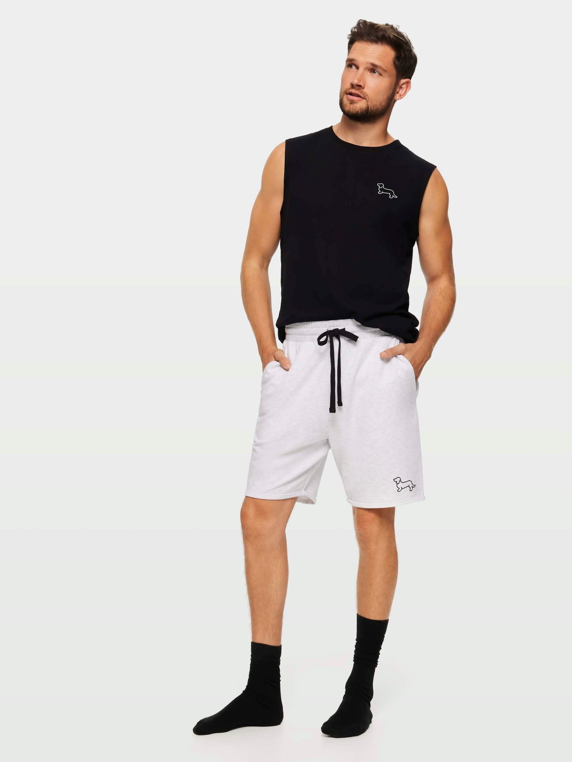 P.A. Light Grey Cut Off Sweat Short greymarle image 1