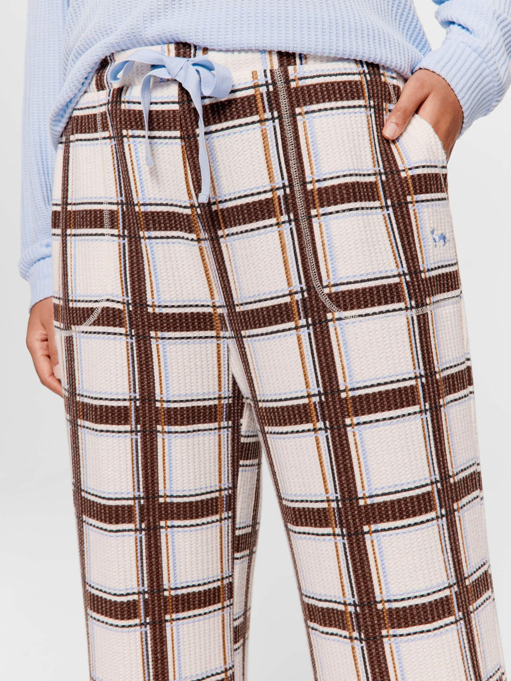 P.A. Plus Check Waffle Wide Leg Pj Pant Multi image 2