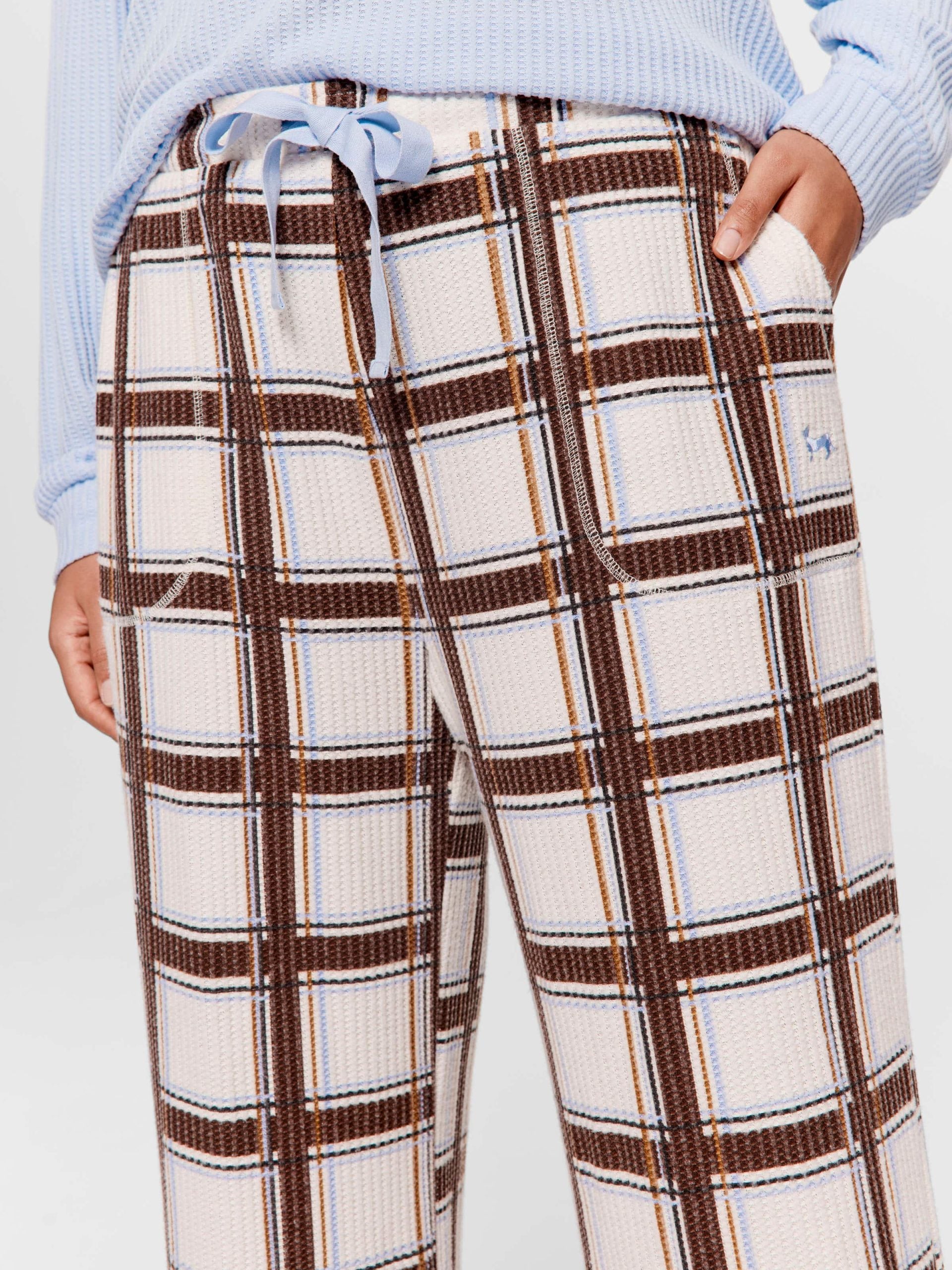 P.A. Plus Check Waffle Wide Leg Pj Pant Multi image 2