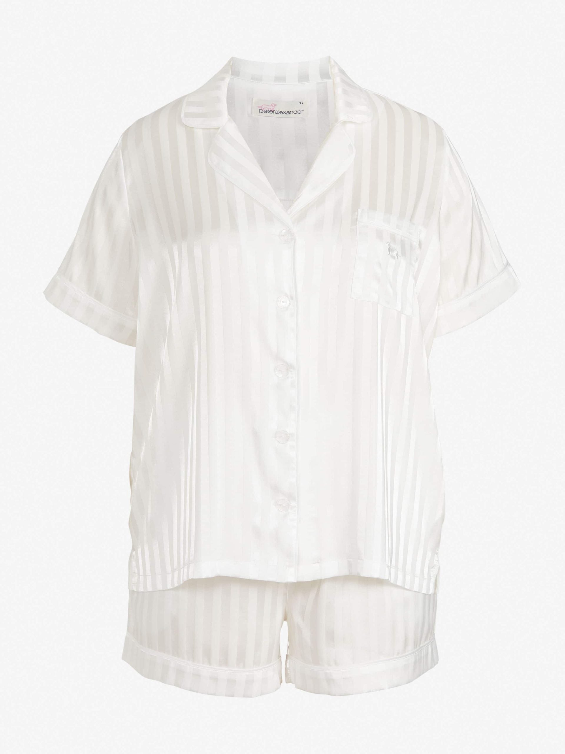 P.A. Plus White Stripe Chic Satin Pj Set White image 4