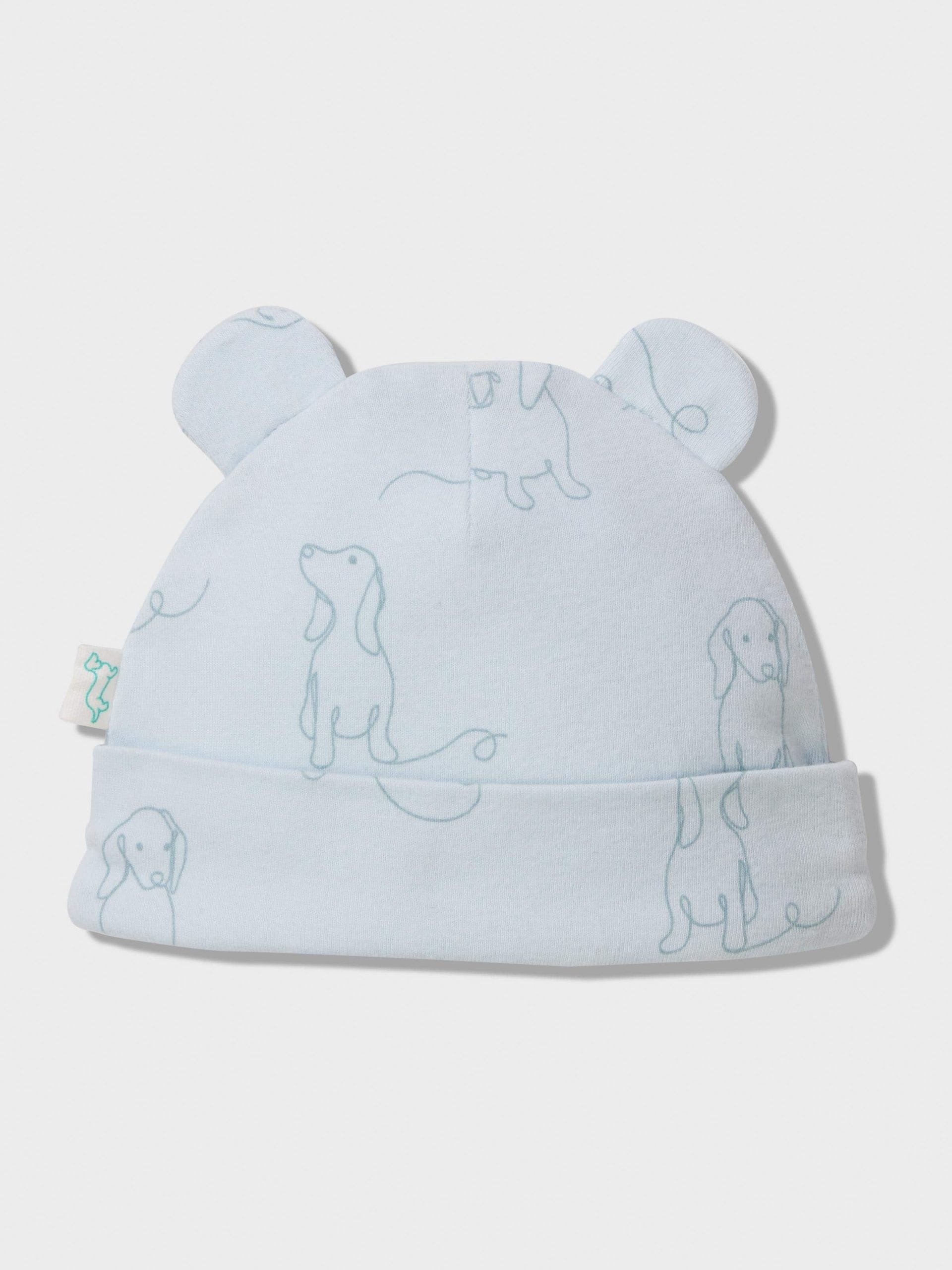 Baby Organic Blue Penny Print Beanie blue image 0