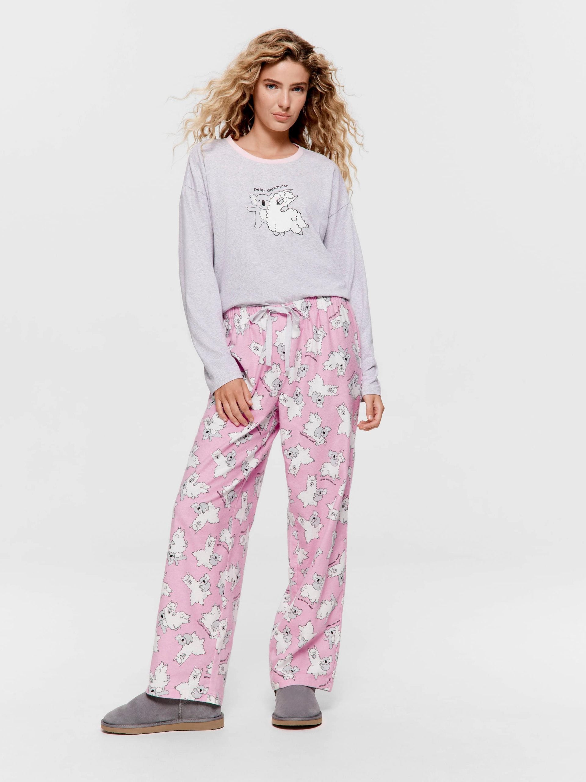 Koala & Llama Classic Flannelette Pj Pant multi image 1
