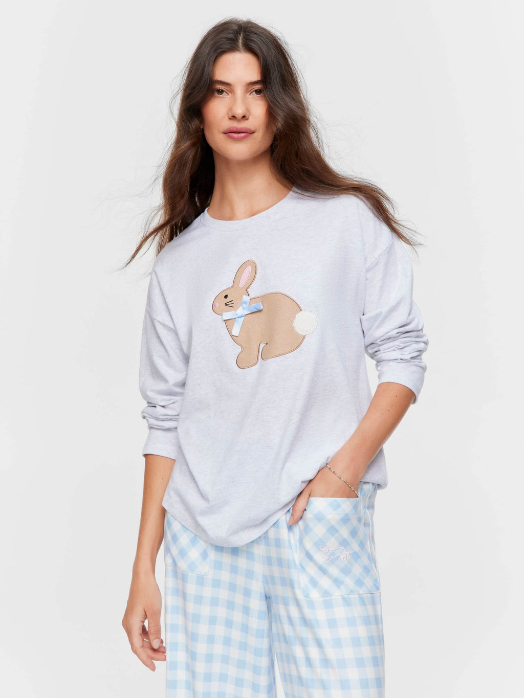 Crafty Bunny Long Sleeve Top greymarle image 1