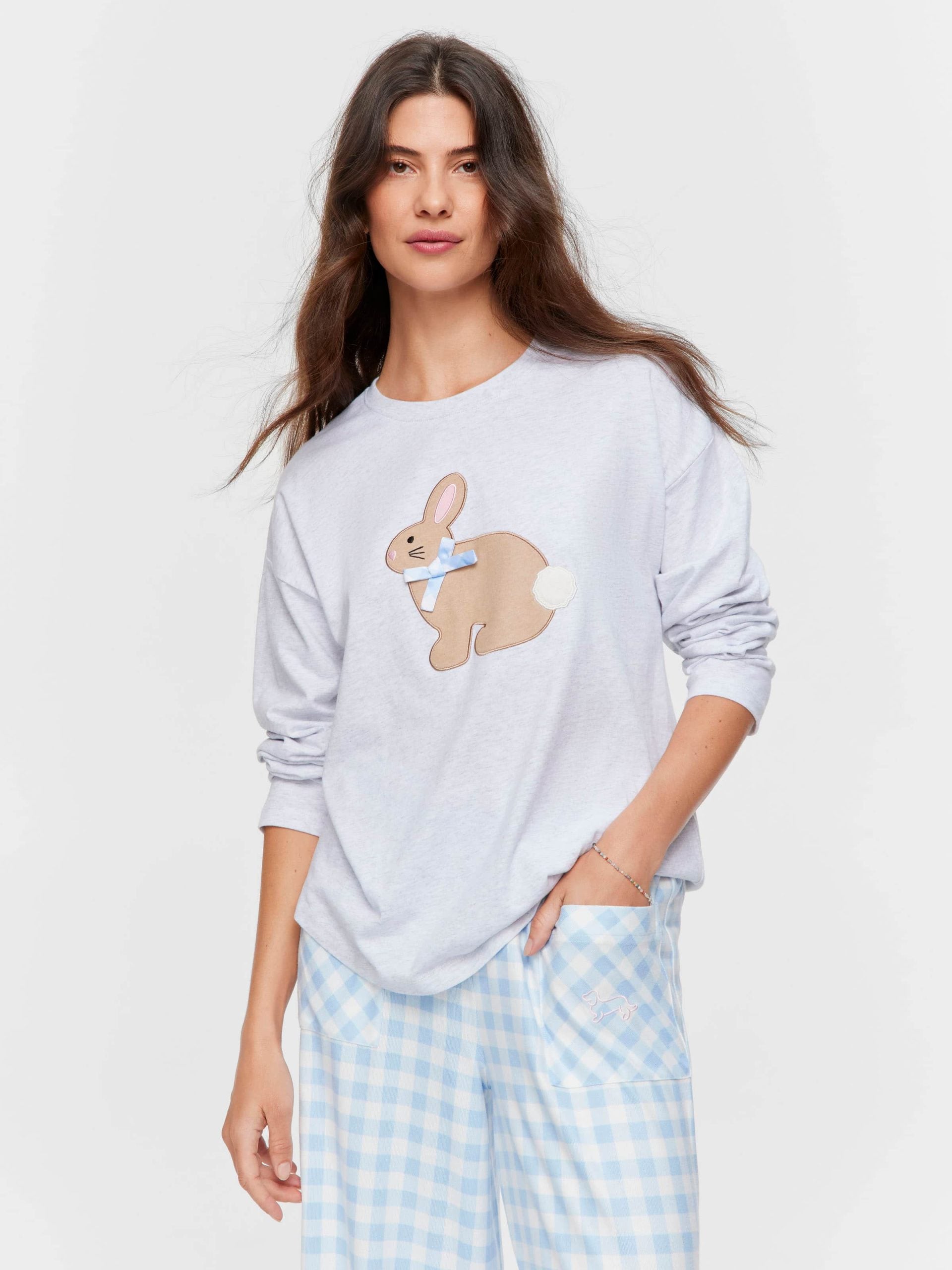 Crafty Bunny Long Sleeve Top greymarle image 1