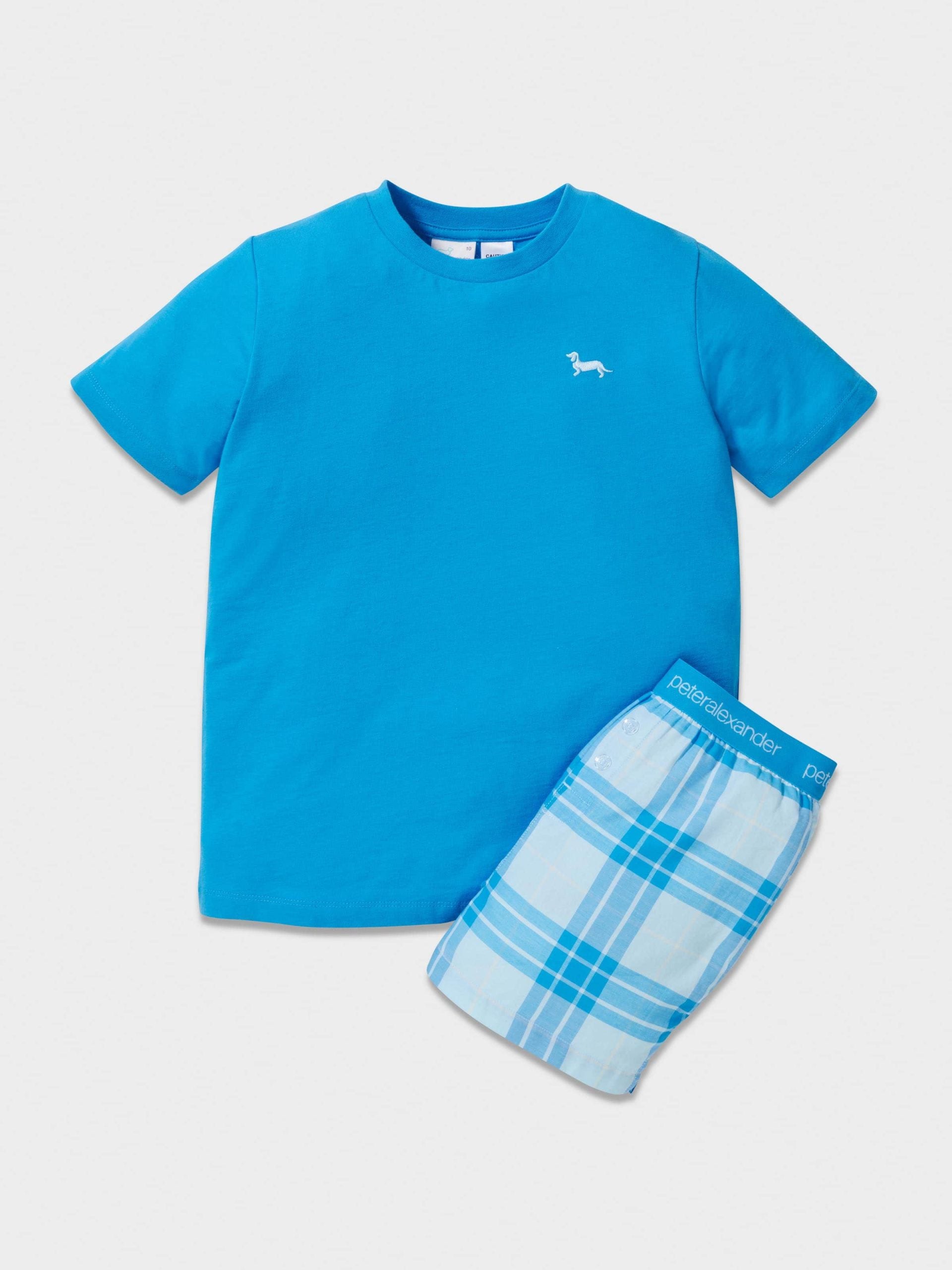 Boys Blue Check Pj Set multi image 0