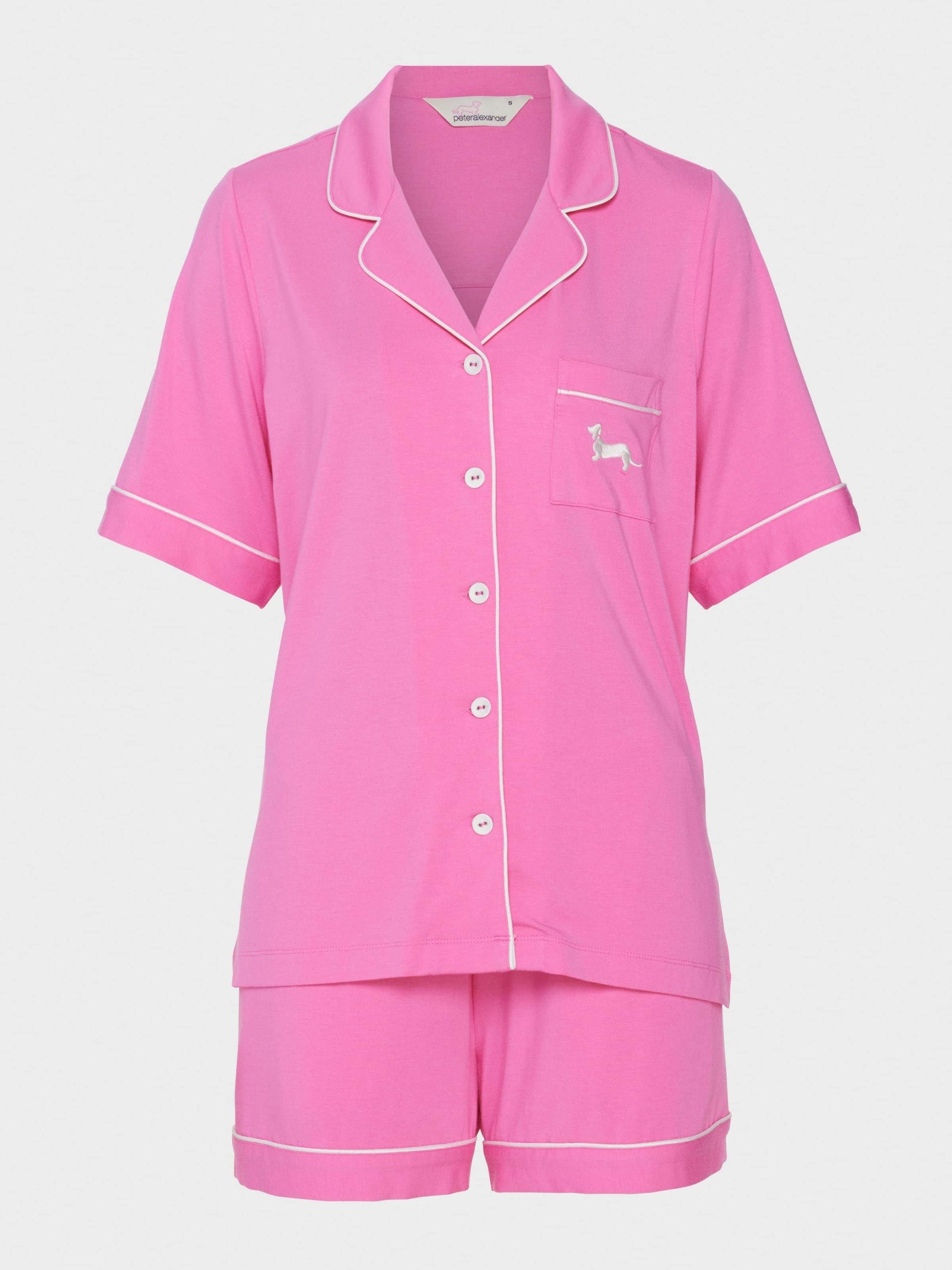 Hot Pink Bamboo Jersey Shortie Pj Set pink image 3