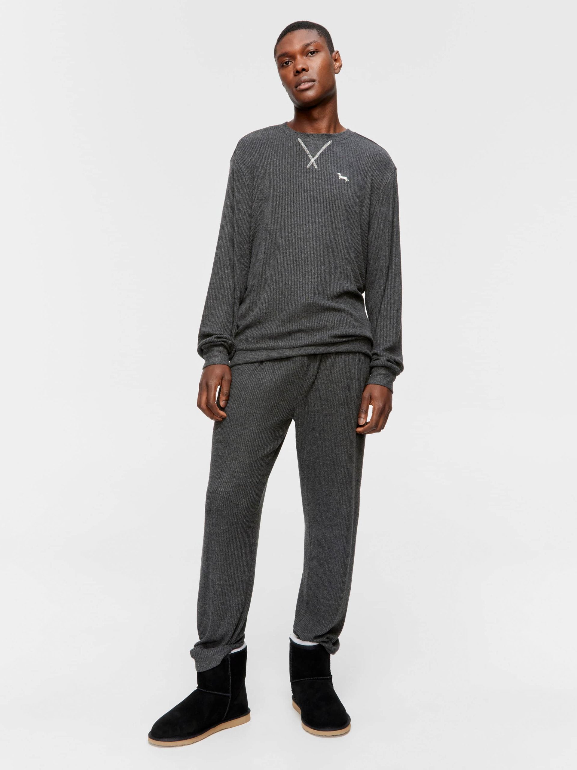 Charcoal Brushed Rib Sweater charcoal image 2