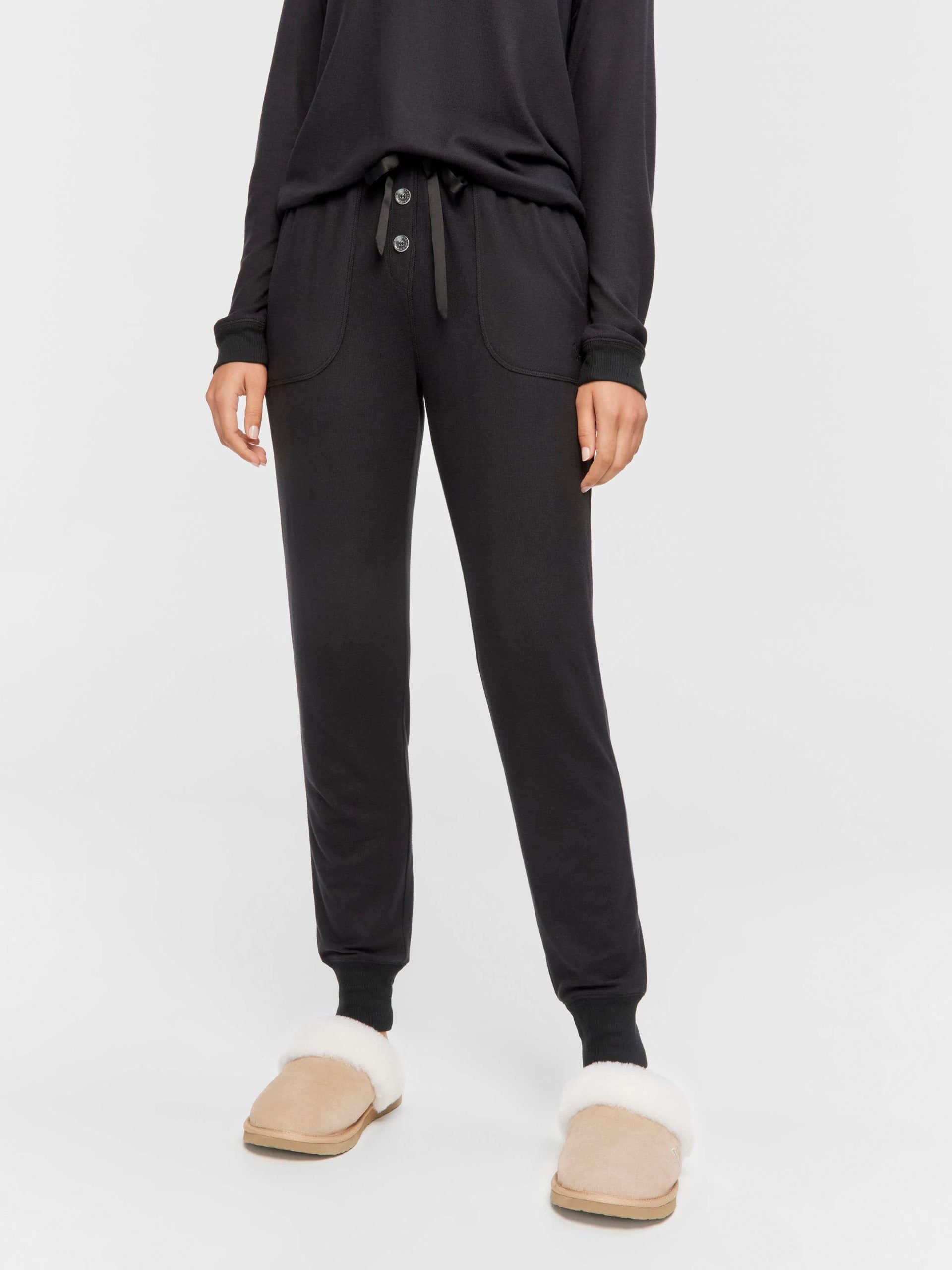 Black Plush Easy Pj Pant black image 1