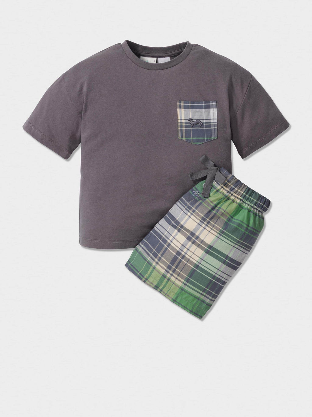 Boys Cowboy Check Short Pj Set Multi image 0