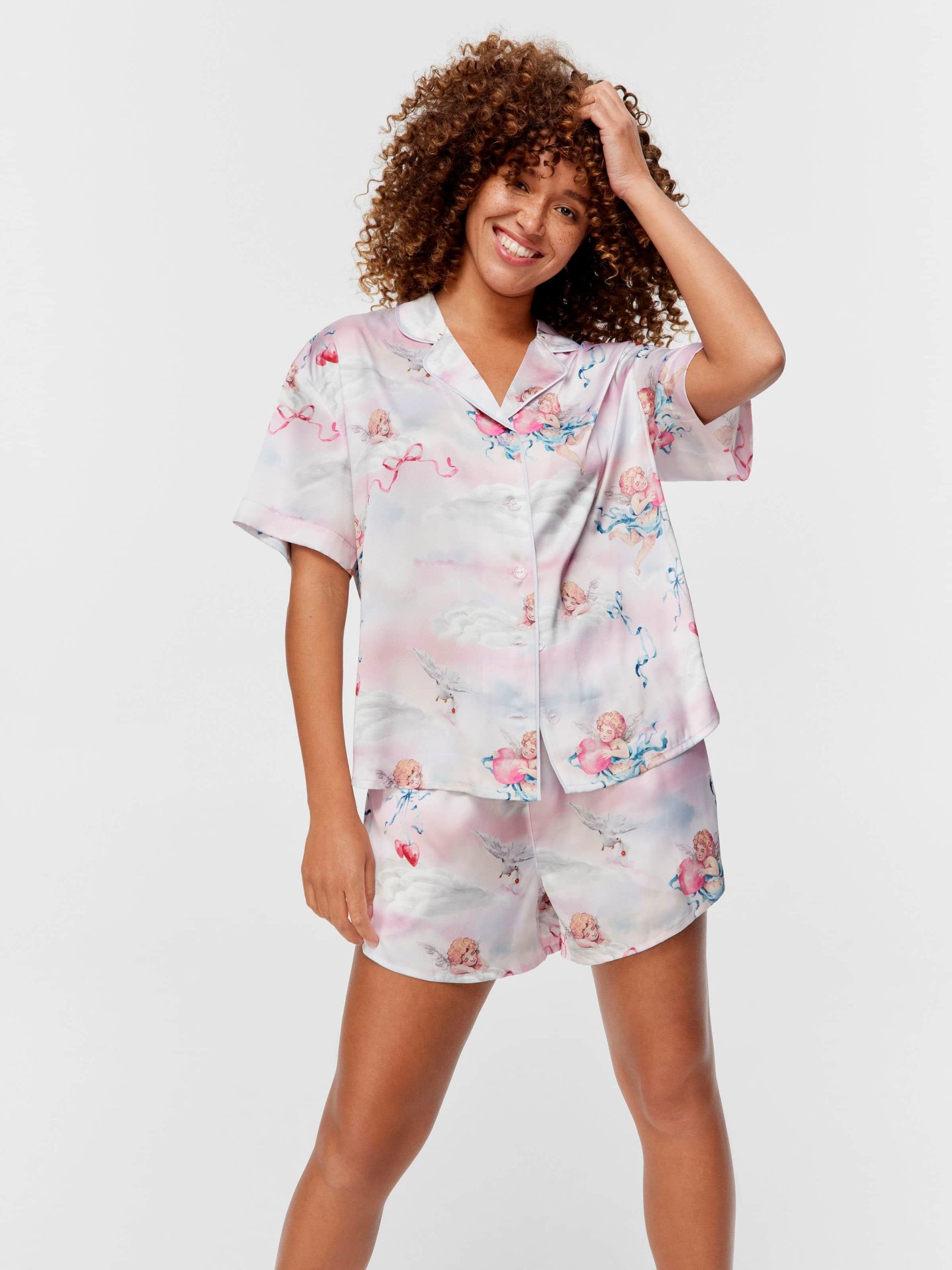 Cherub Satin Shortie Pj Set Multi image 1