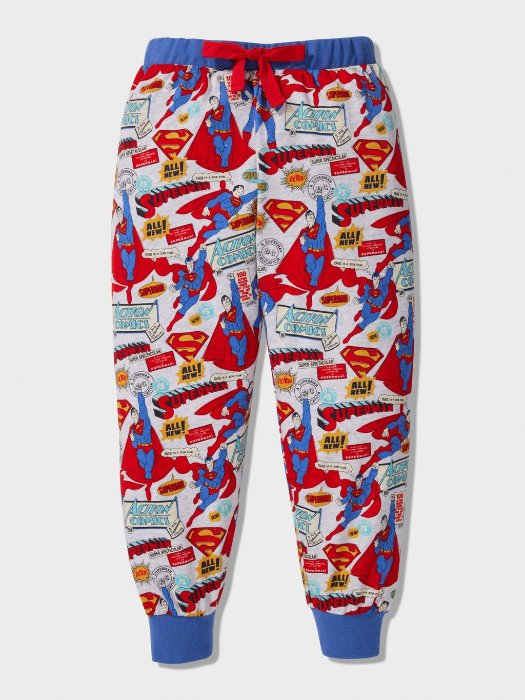 Jnr Boys Superman Comic Long Pj Set Multi image 1