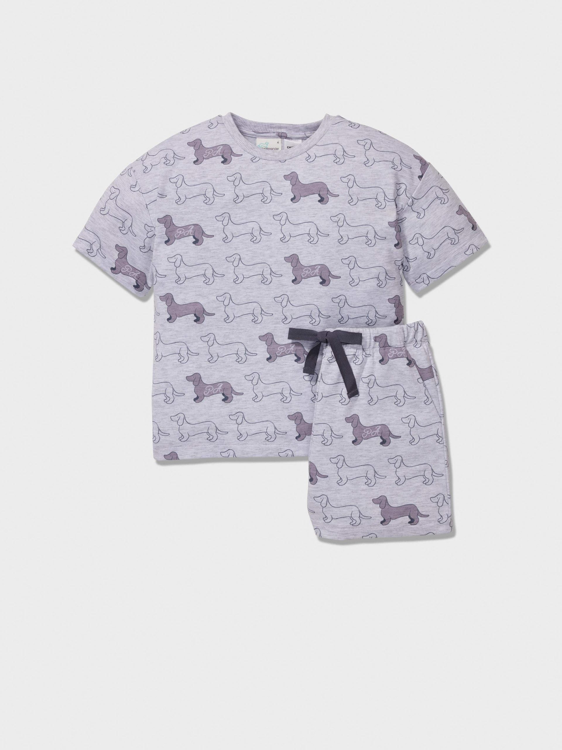 Jnr Boys Penny Print Short Pj Set greymarle image 0