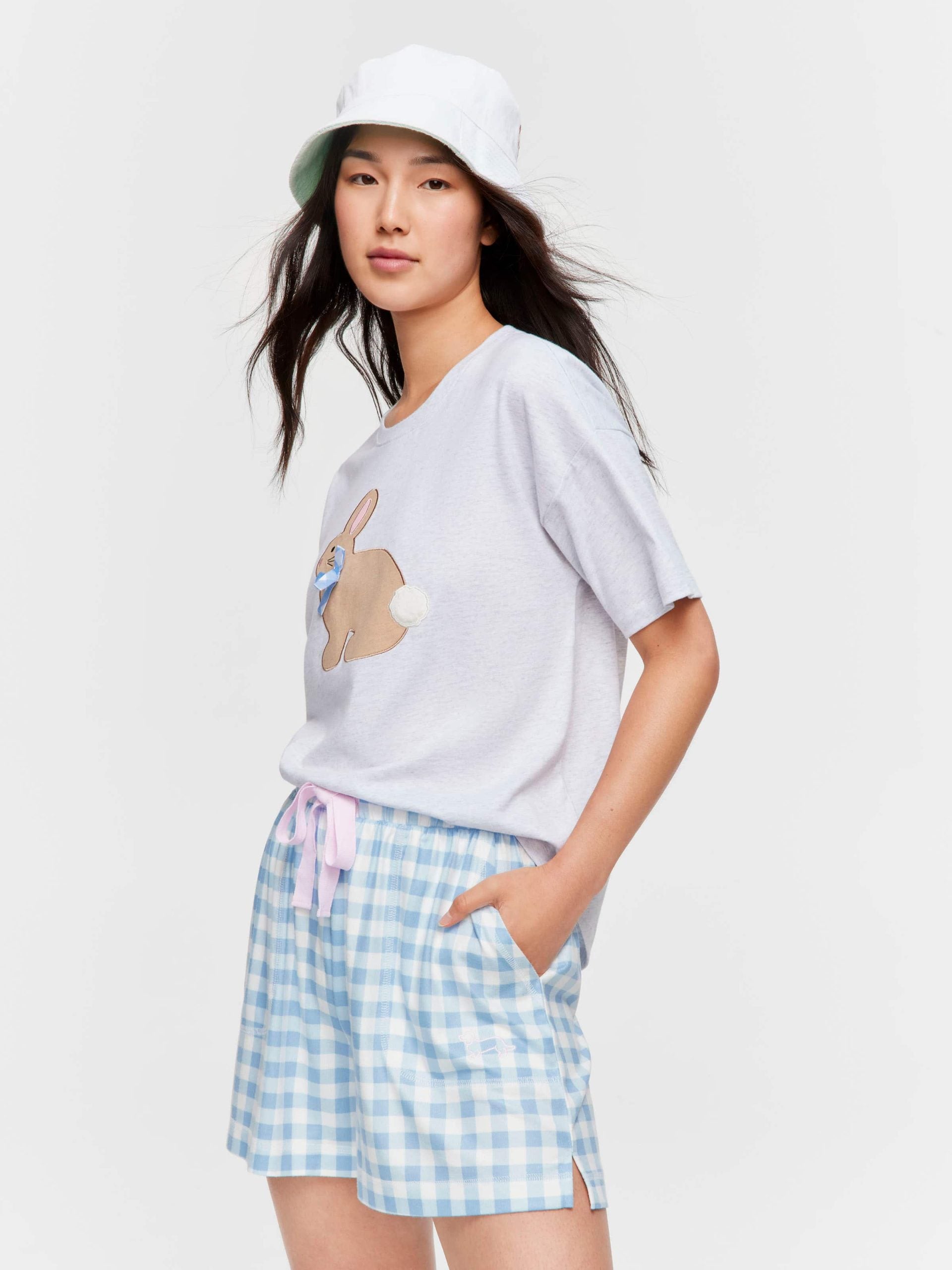 Gingham Plush Long Short multi image 0