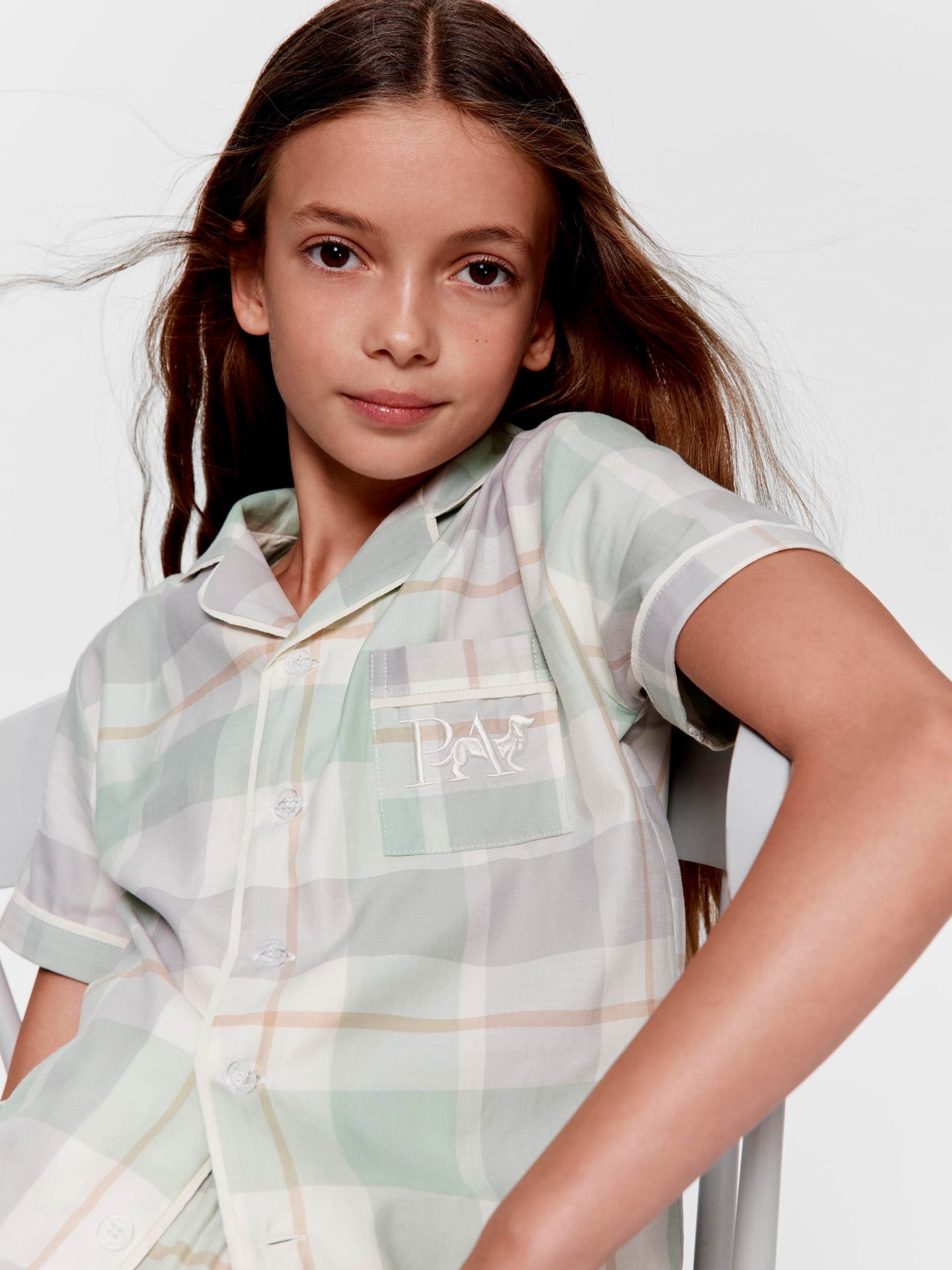 Kids Mint Check Classic Shortie Pj Set mint image 1