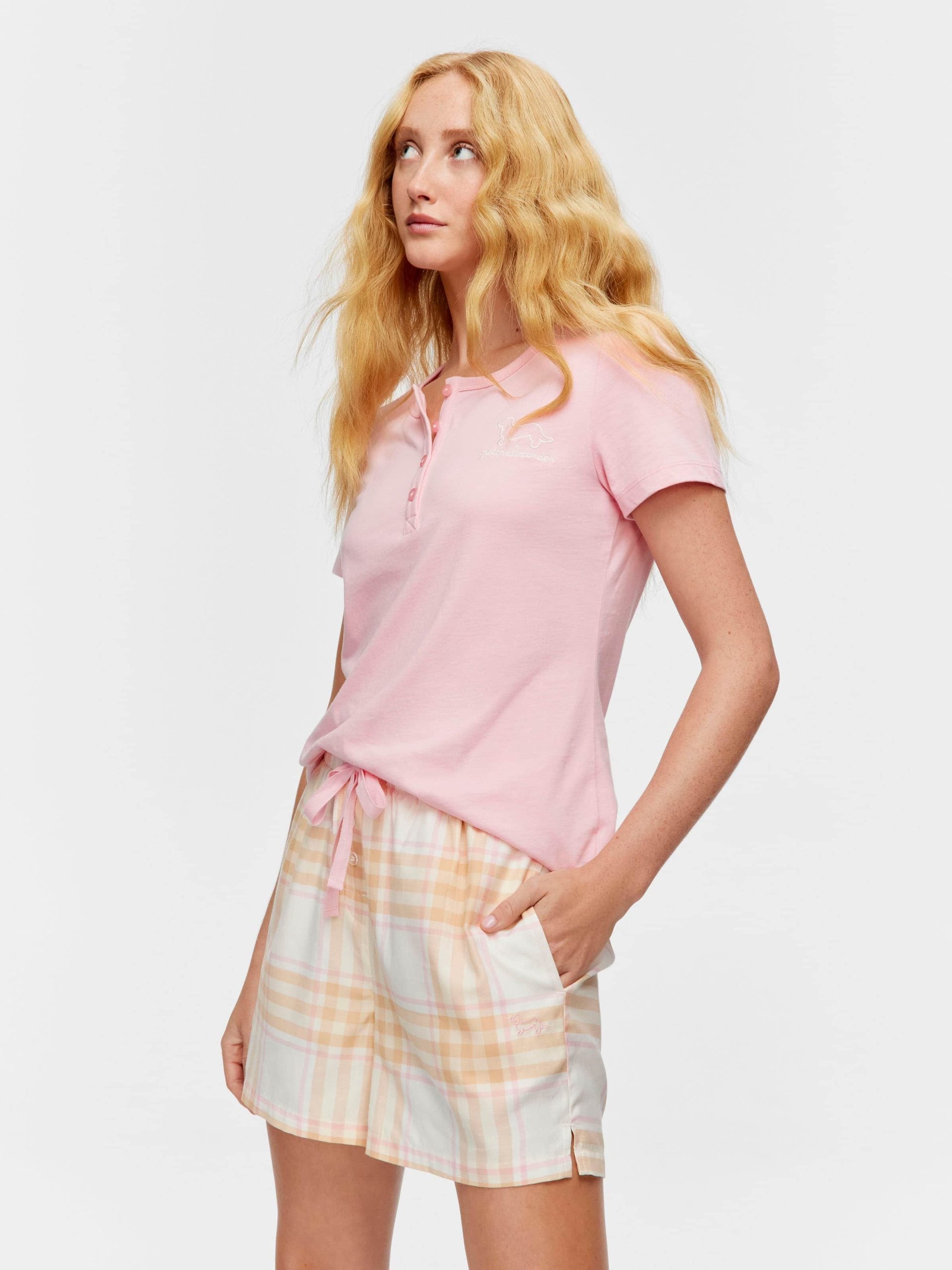 Caramel Check Classic Mid Short multi image 2