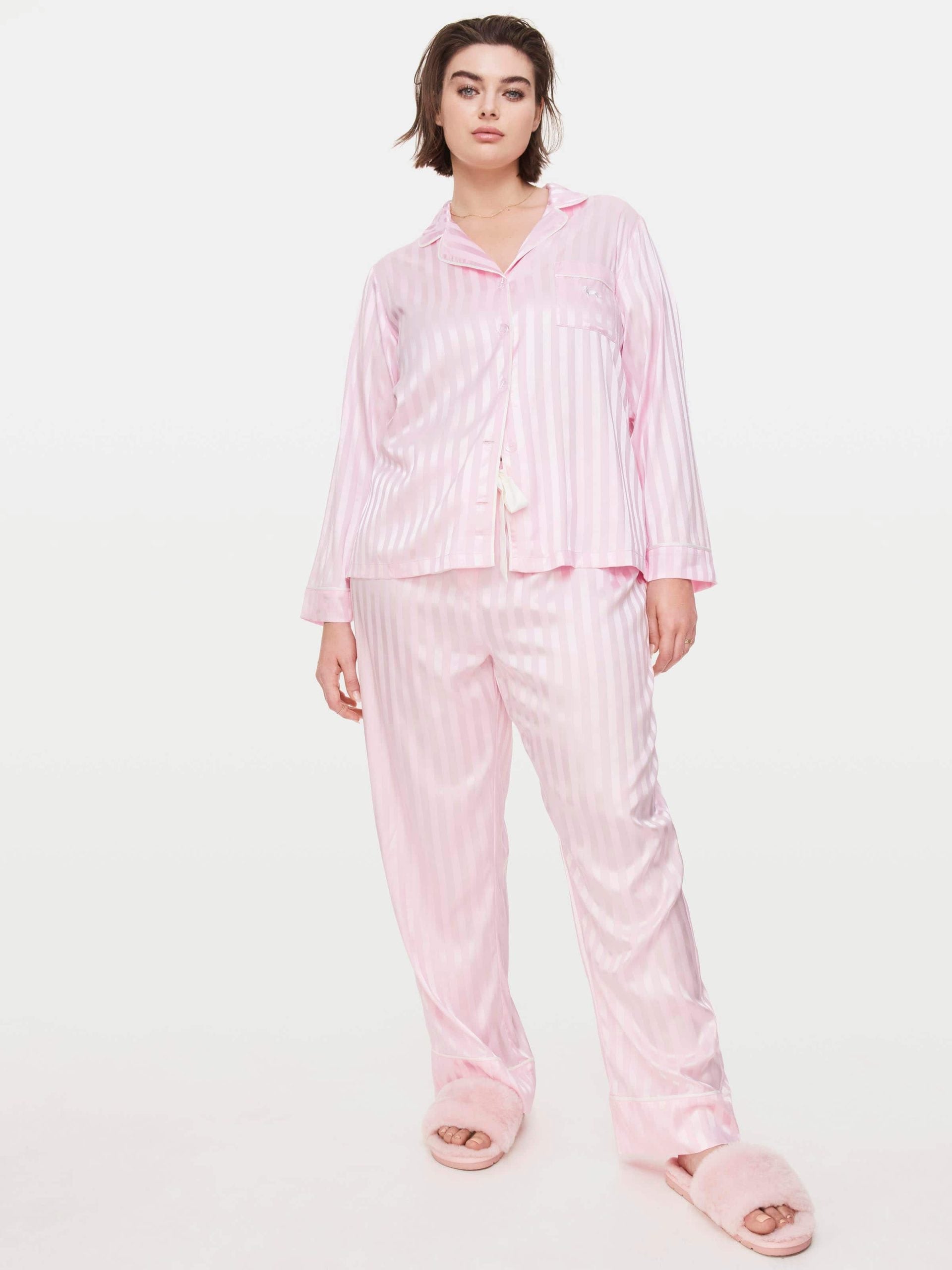 P.A. Plus Long Pink Chic Stripe Pj Set Pink image 1