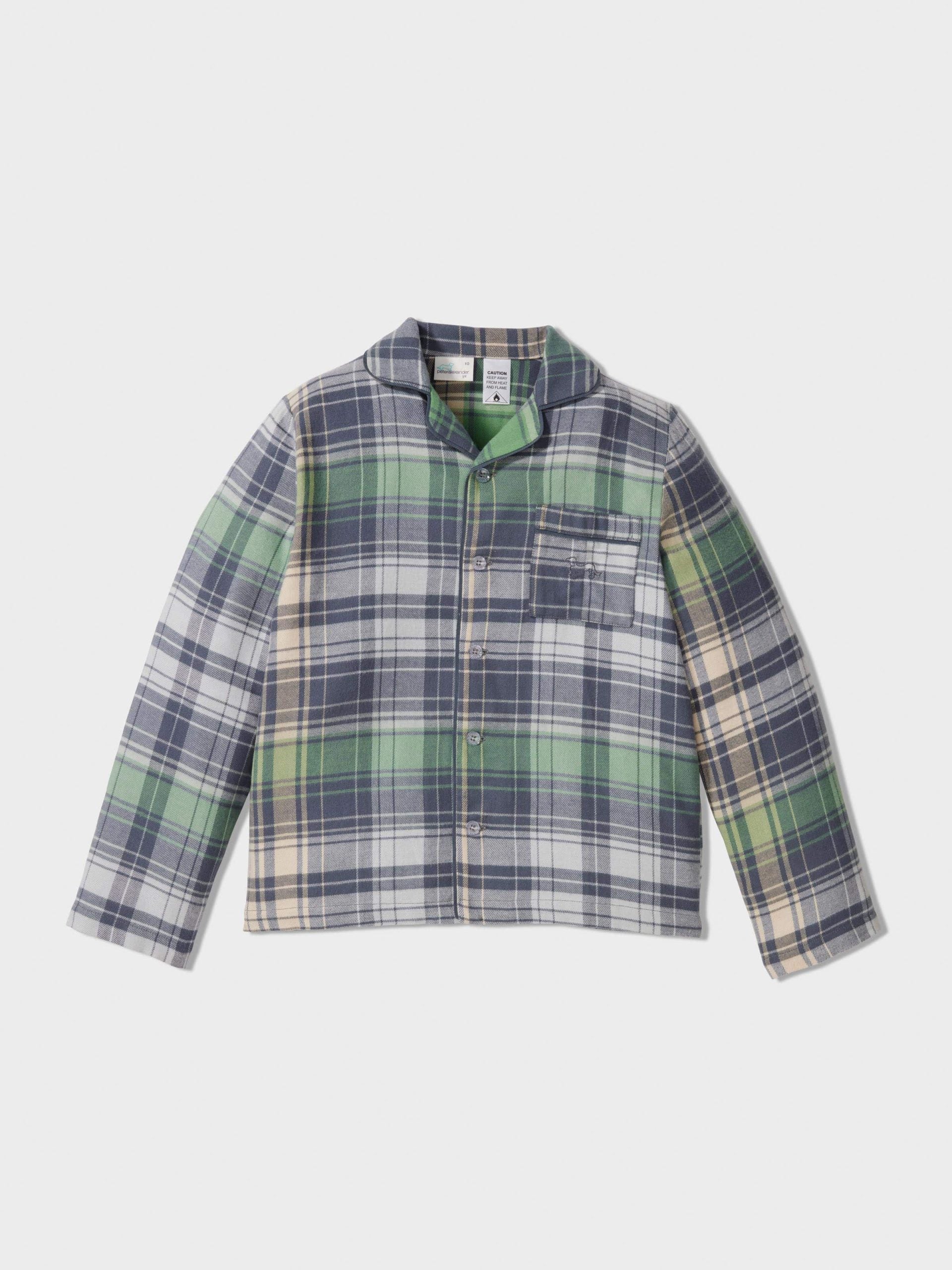 Boys Cowboy Check Long Classic Pj Set Green image 2