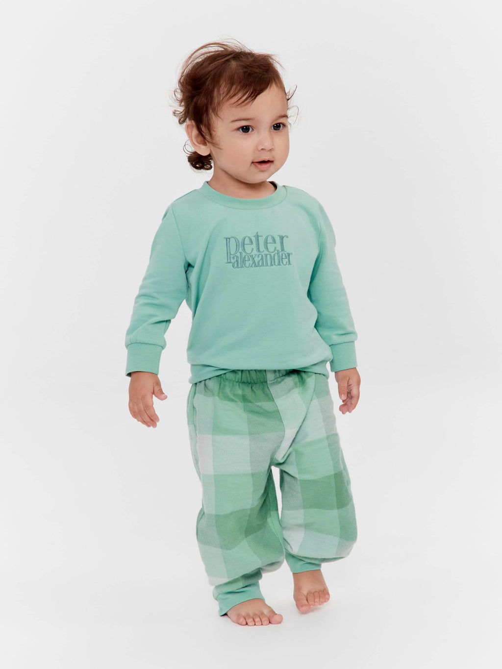 Baby Boy Green Check Pj Set green image 1