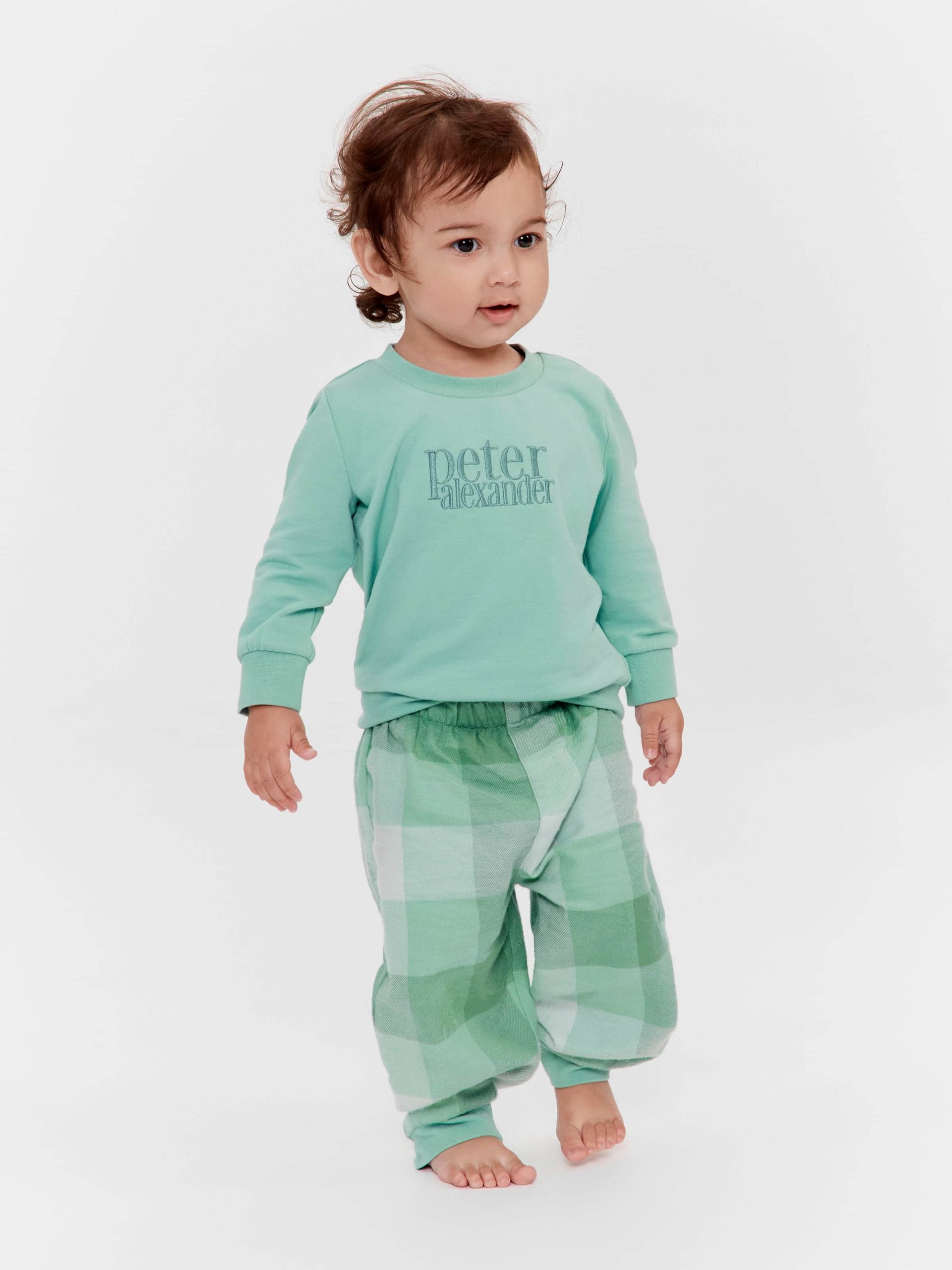 Baby Boy Green Check Pj Set green image 1