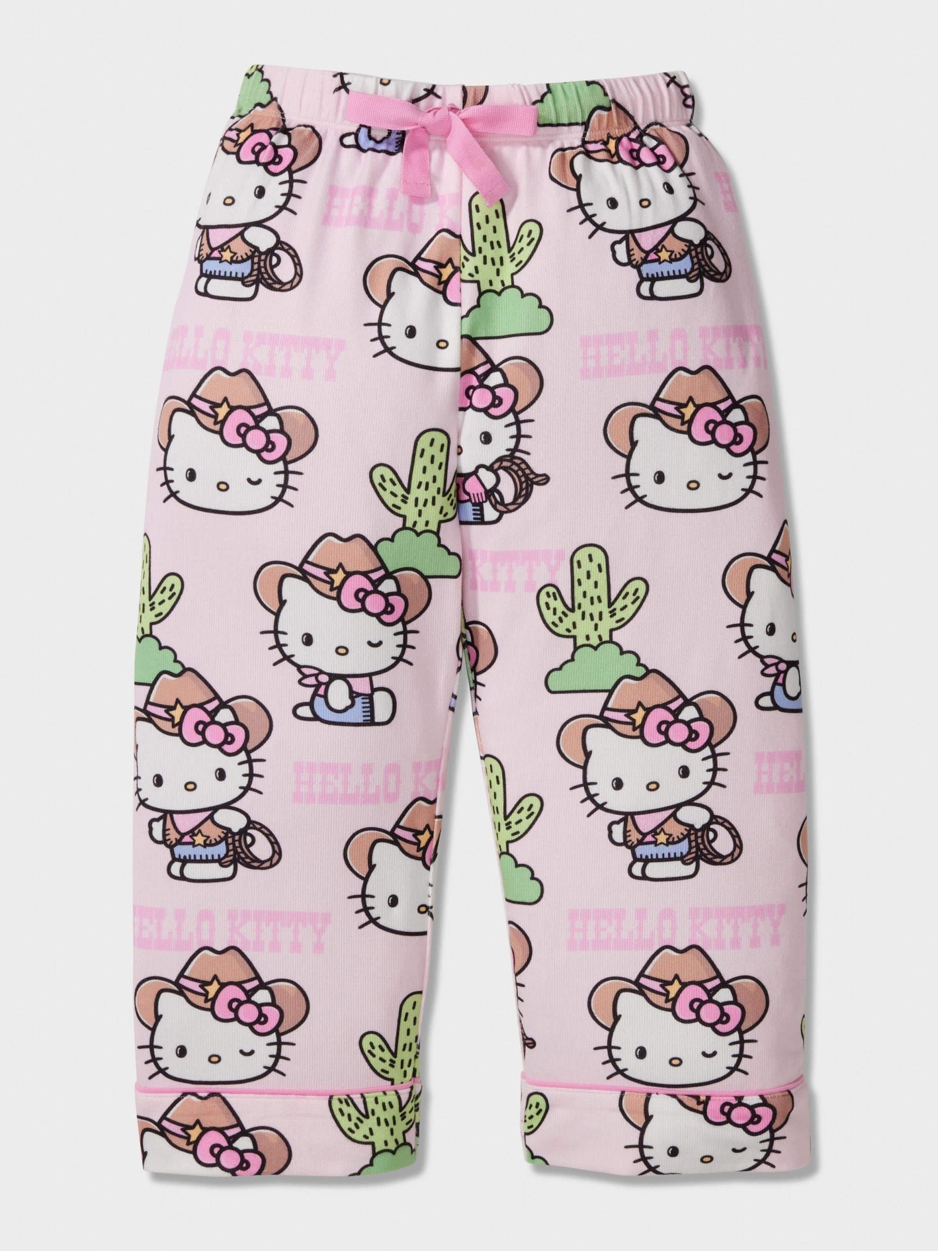 Girls Hello Kitty Cowboy Long Plush Classic Pj Set Multi image 1