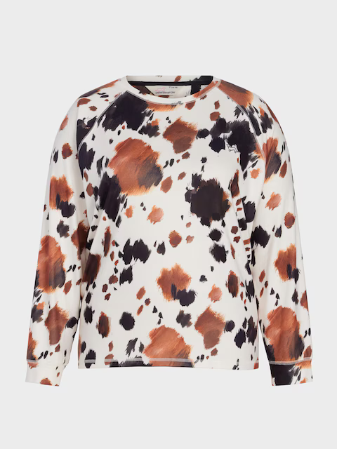 P.A. Plus Cow Plush Oversized Long Sleeve Top image 3