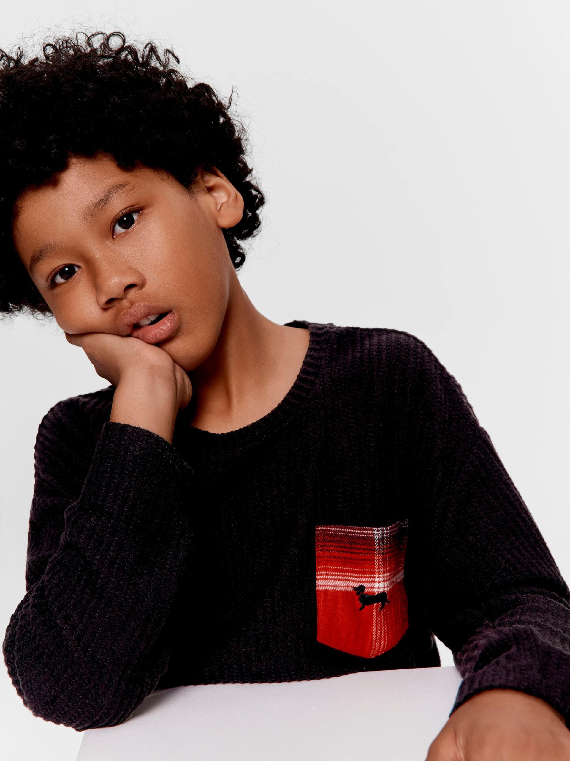 Boys Red Check Long Pj Set Multi image 0