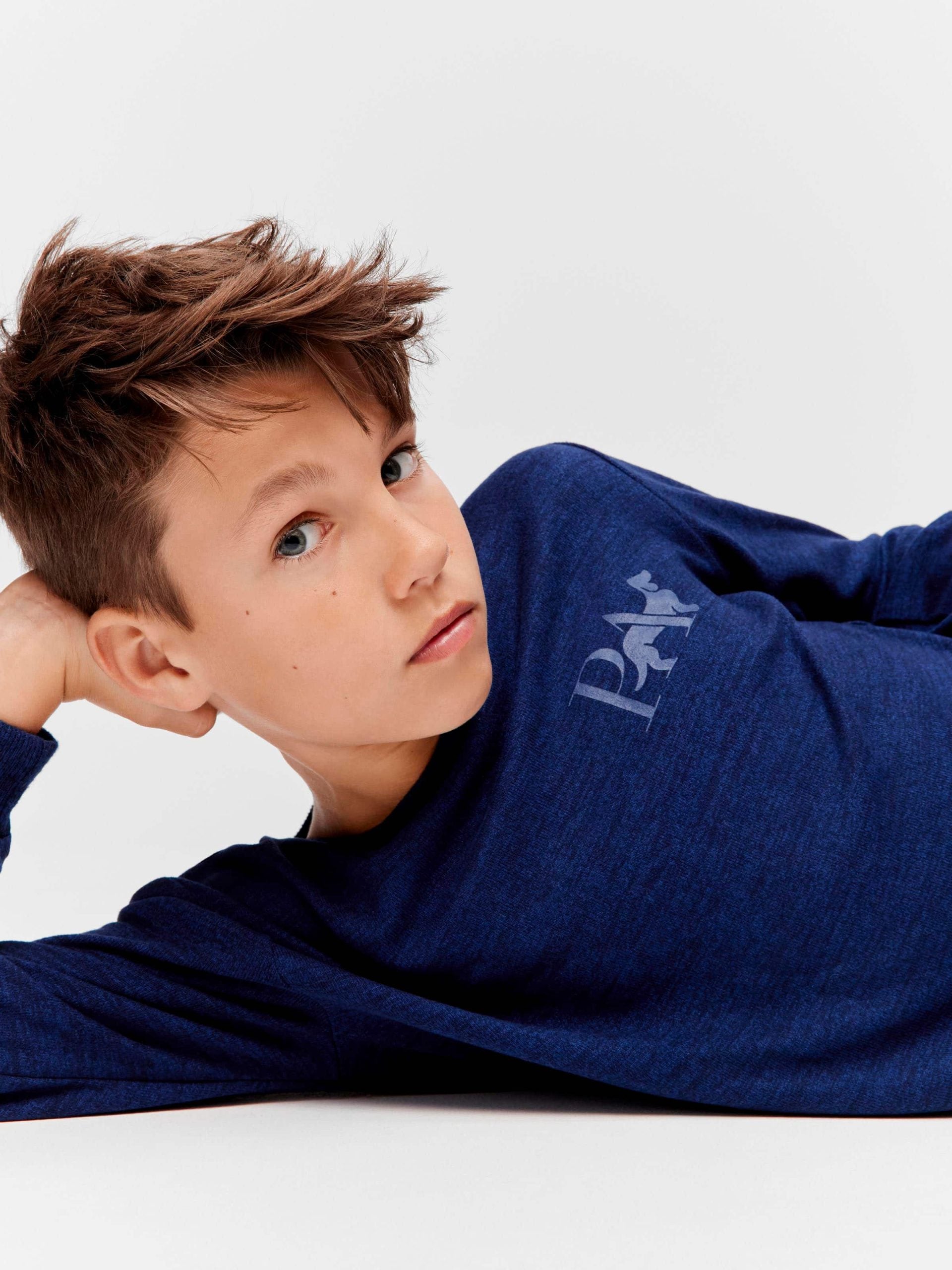 Boys Fuzzy Navy Pj Set navymarle image 1