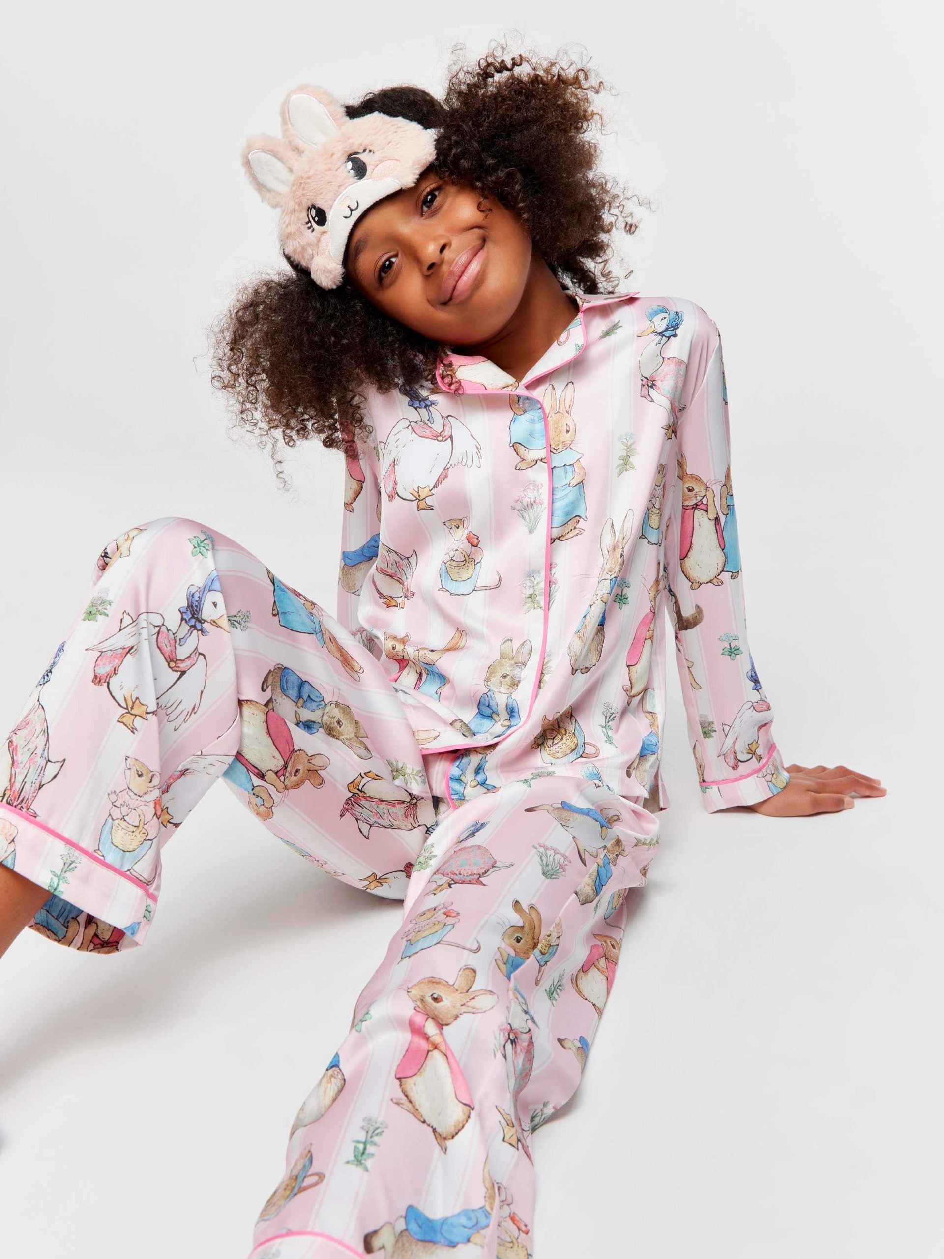 Girls Peter Rabbit Classic Satin Pj Set multi image 1