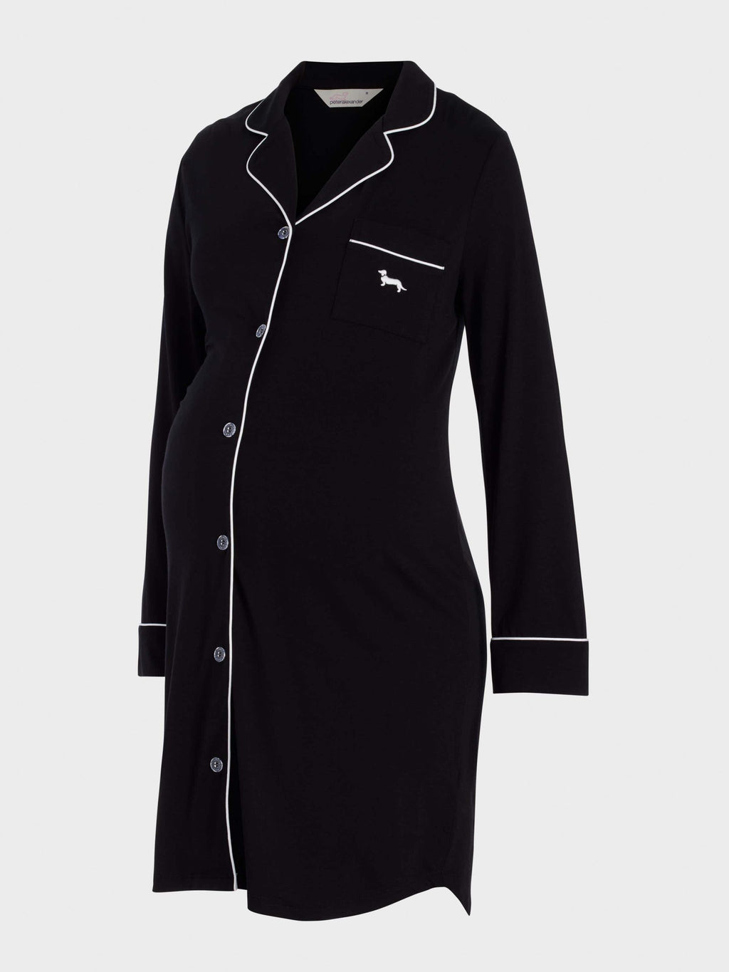 Maternity Black Long Sleeve Nightshirt black image 3