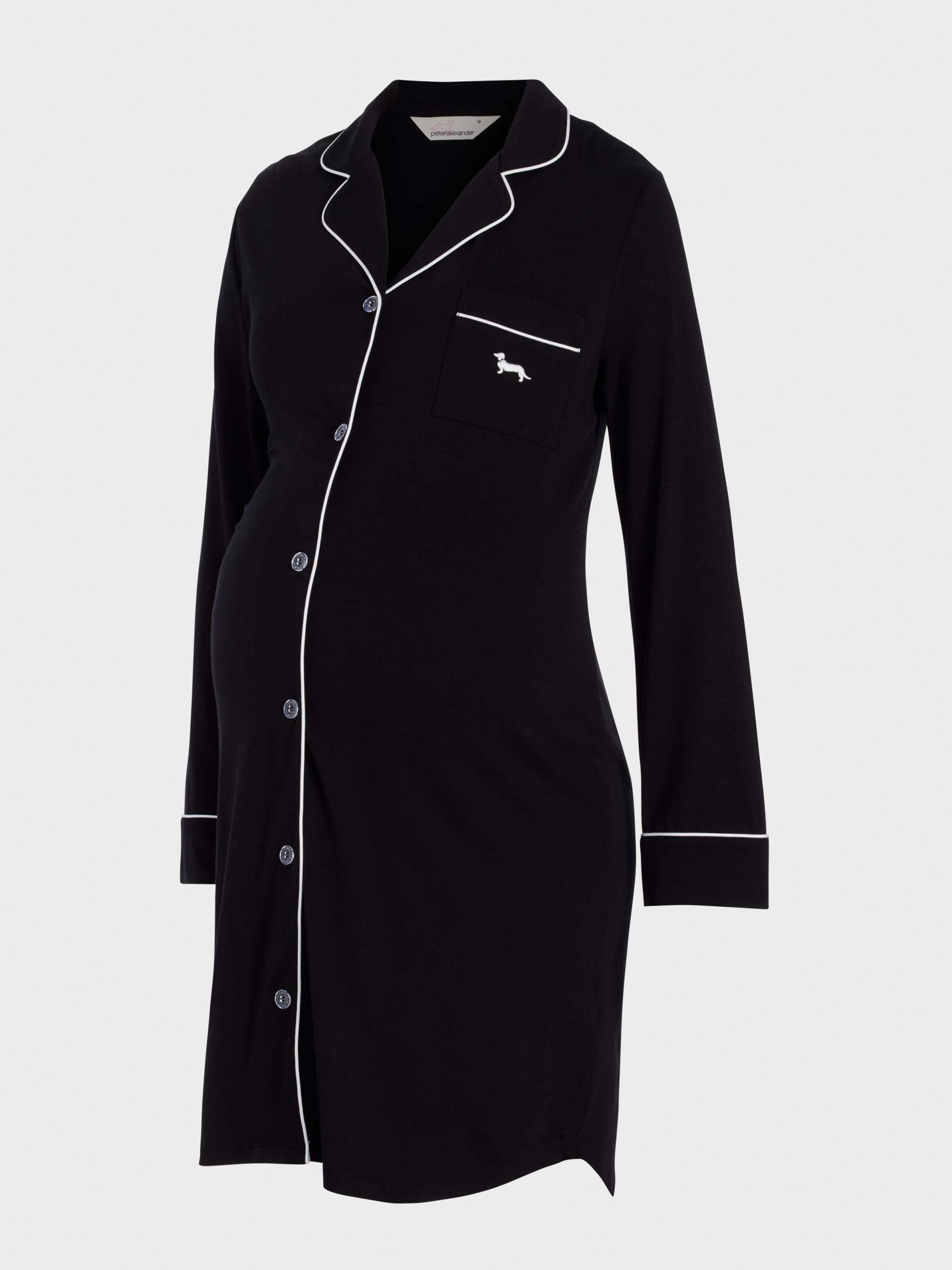 Maternity Black Long Sleeve Nightshirt black image 3