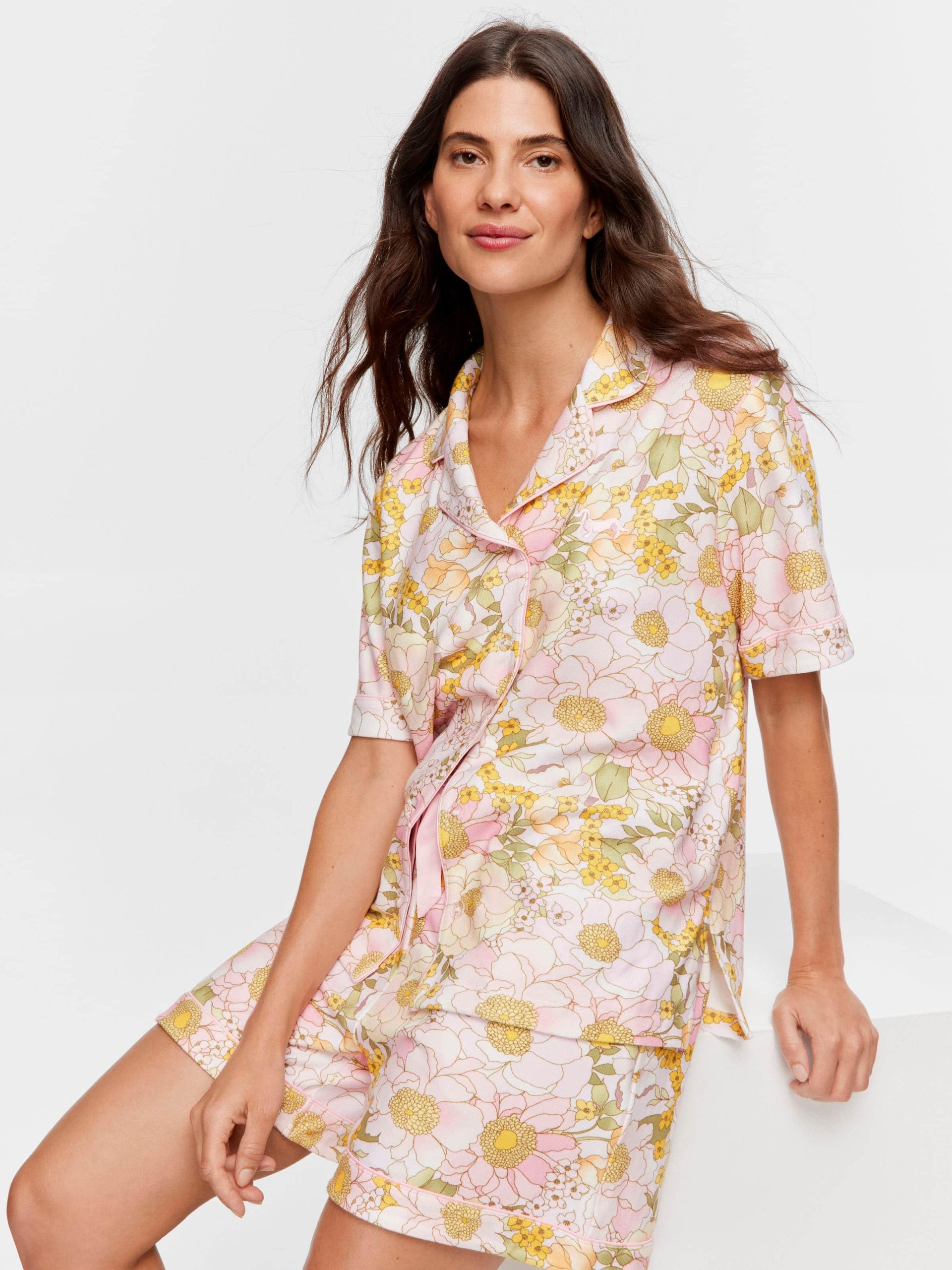 Pretty Floral Plush Shortie Pj Set multi image 0