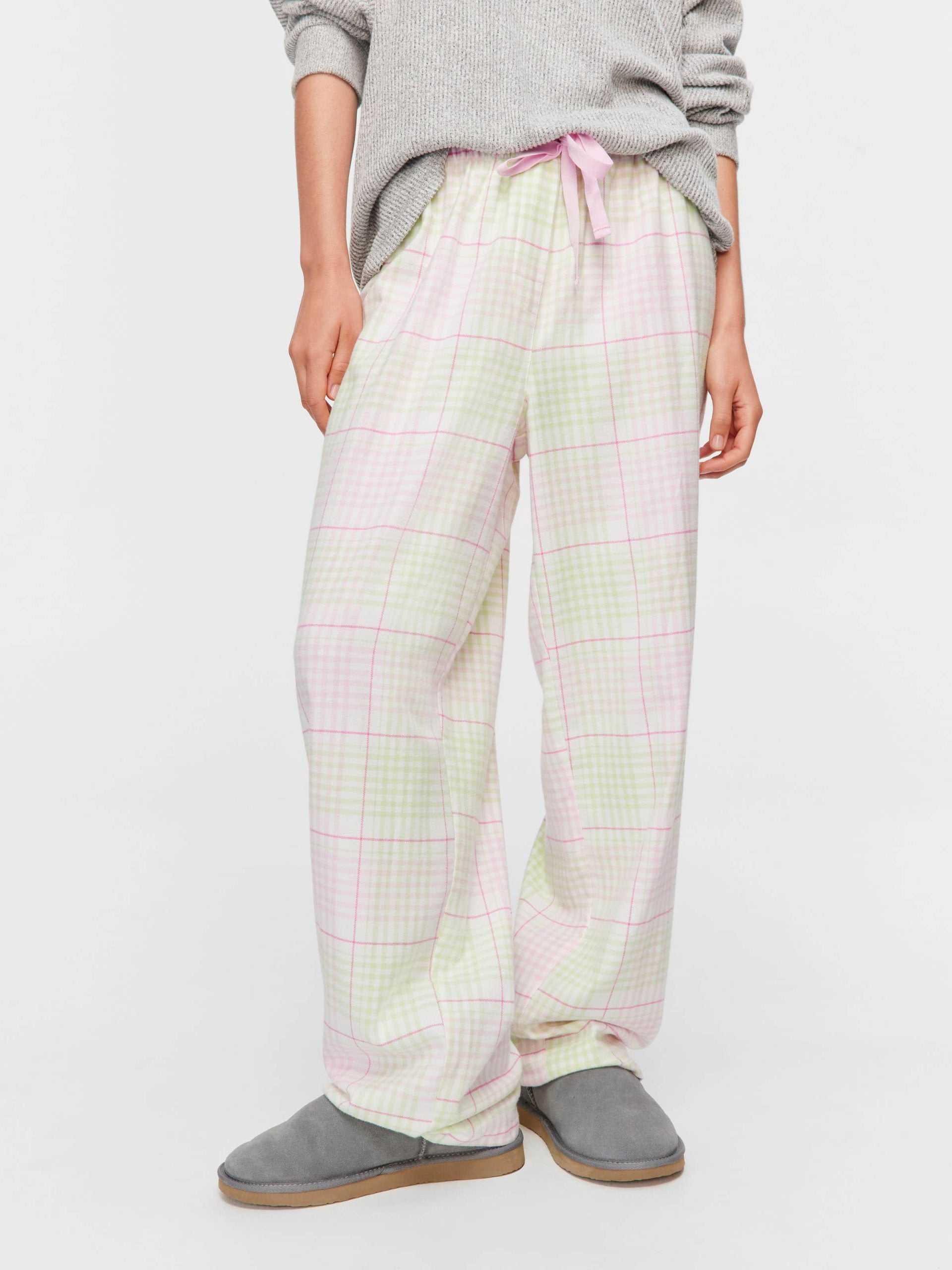 Pink & Green Check Classic Flannelette Pj Pant multi image 0
