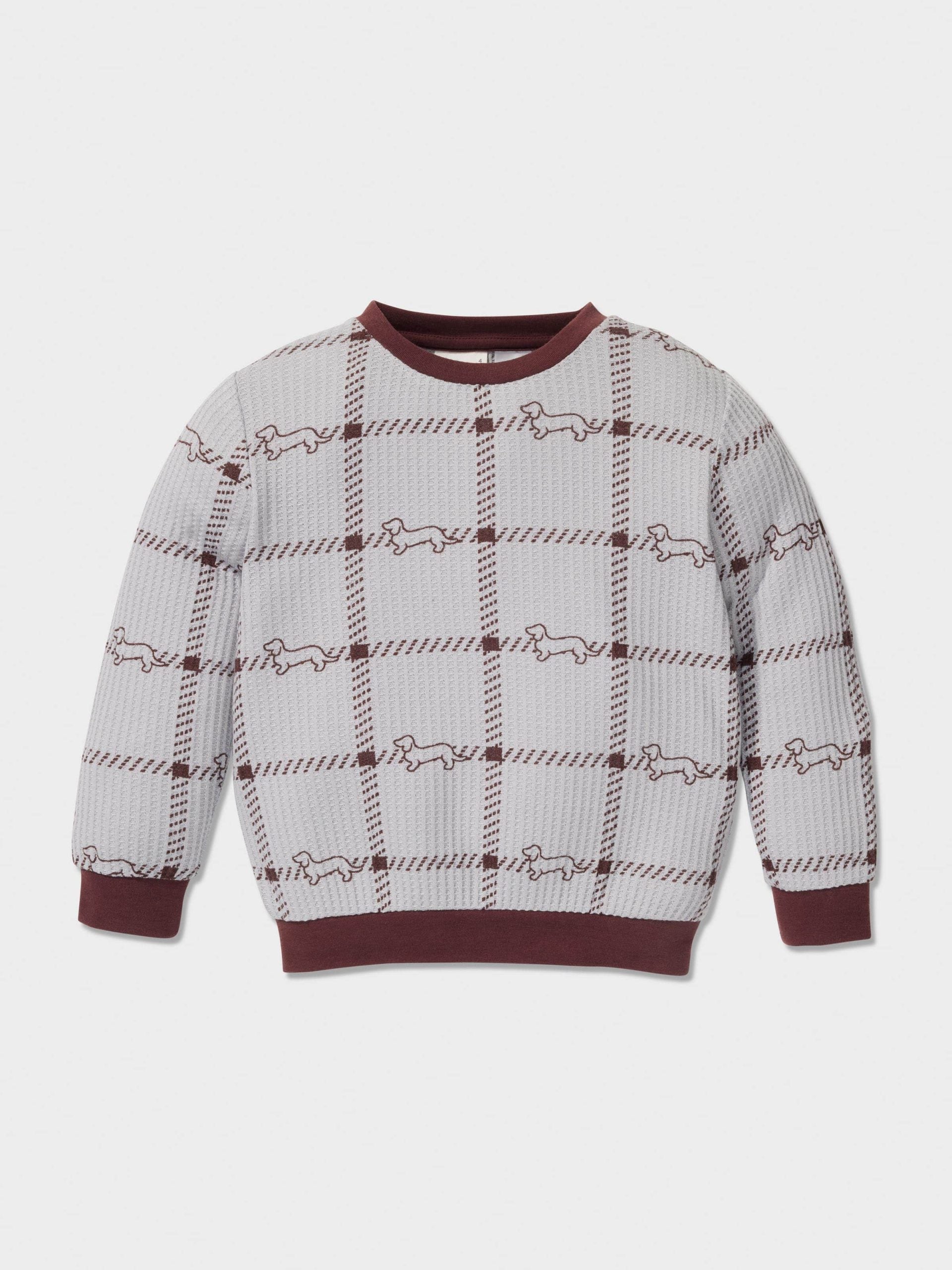 Jnr Boys Waffle Check Pj Set multi image 2