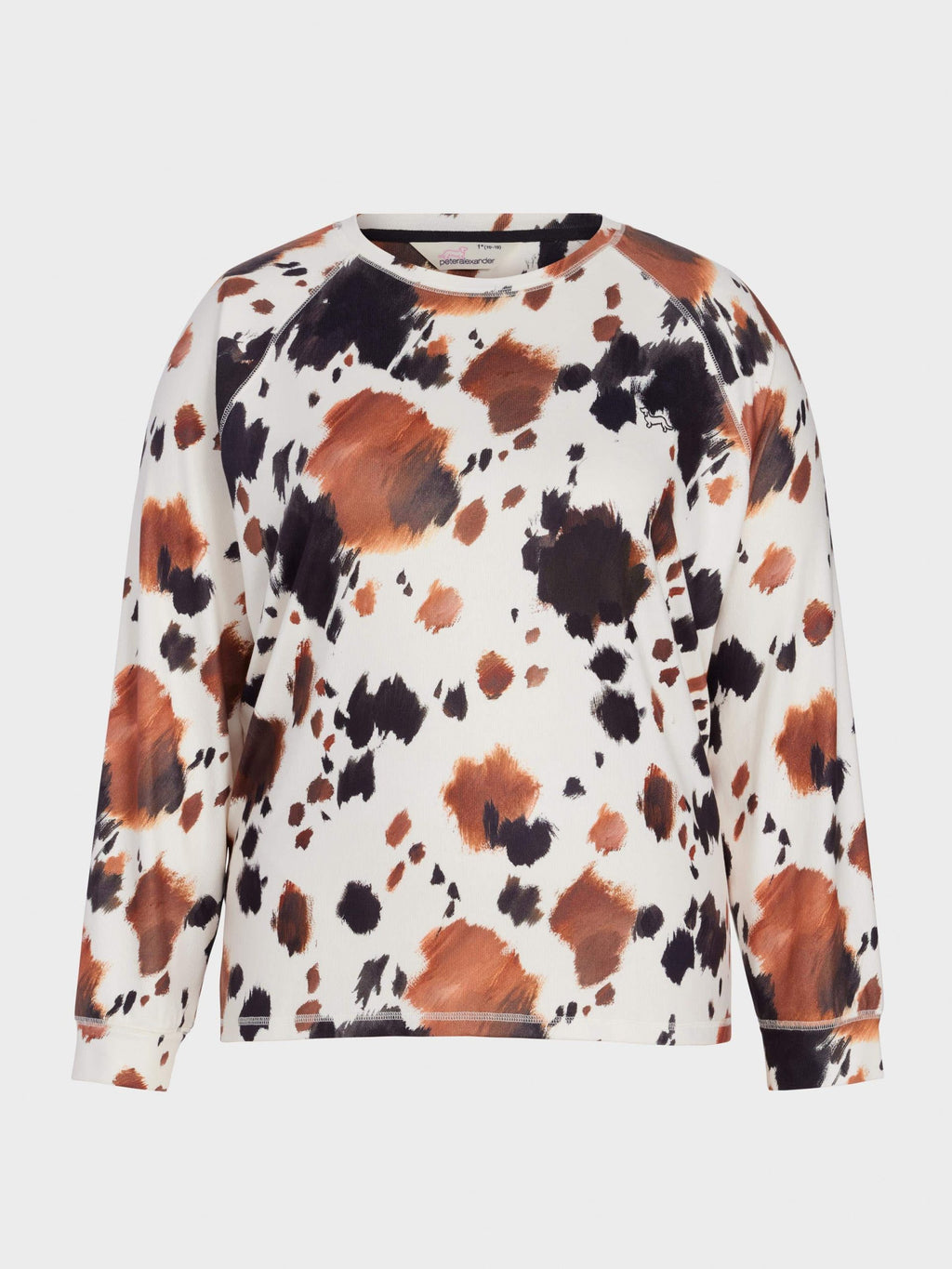 P.A. Plus Cow Plush Oversized Long Sleeve Top Multi image 3