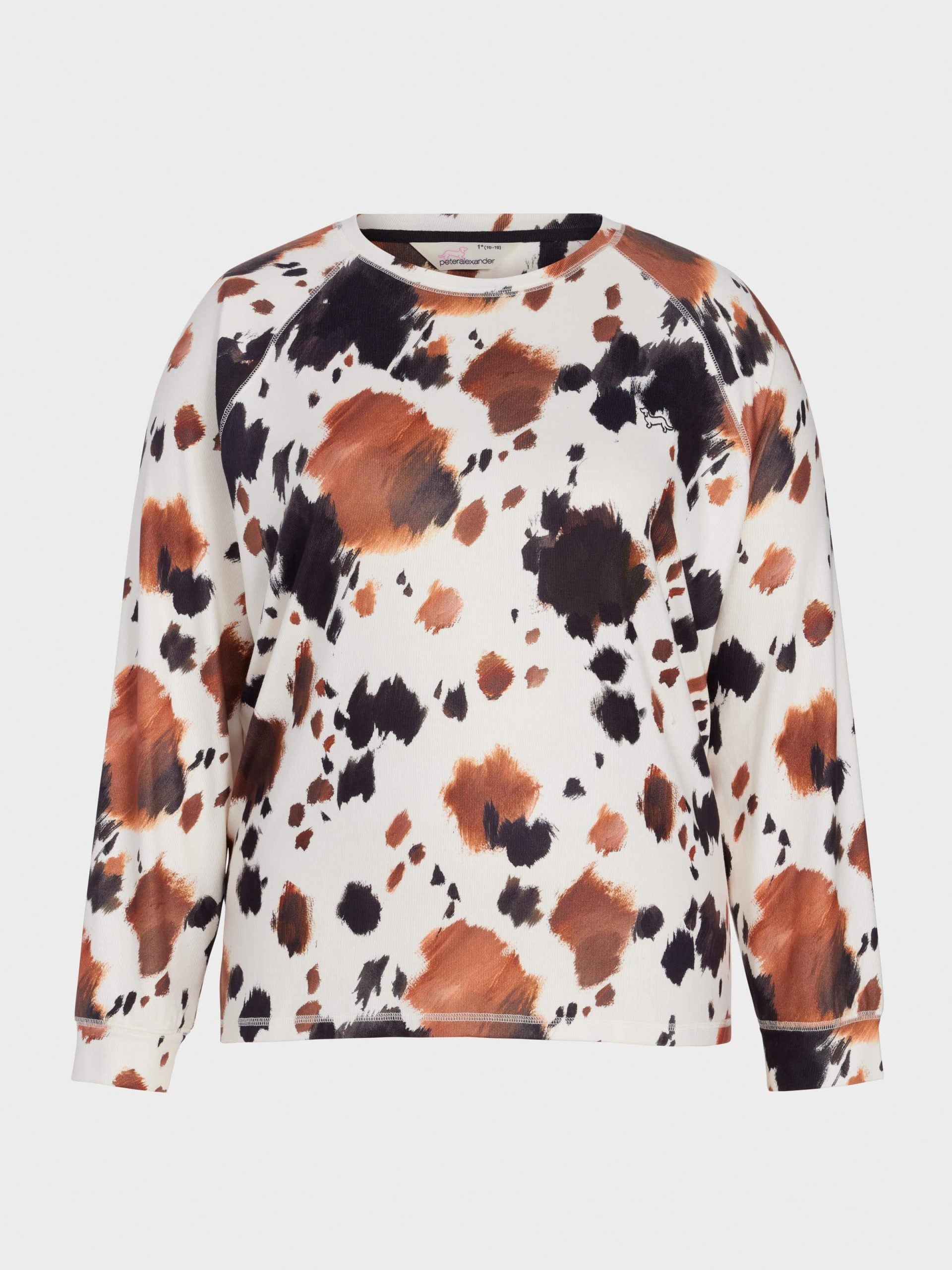 P.A. Plus Cow Plush Oversized Long Sleeve Top Multi image 3