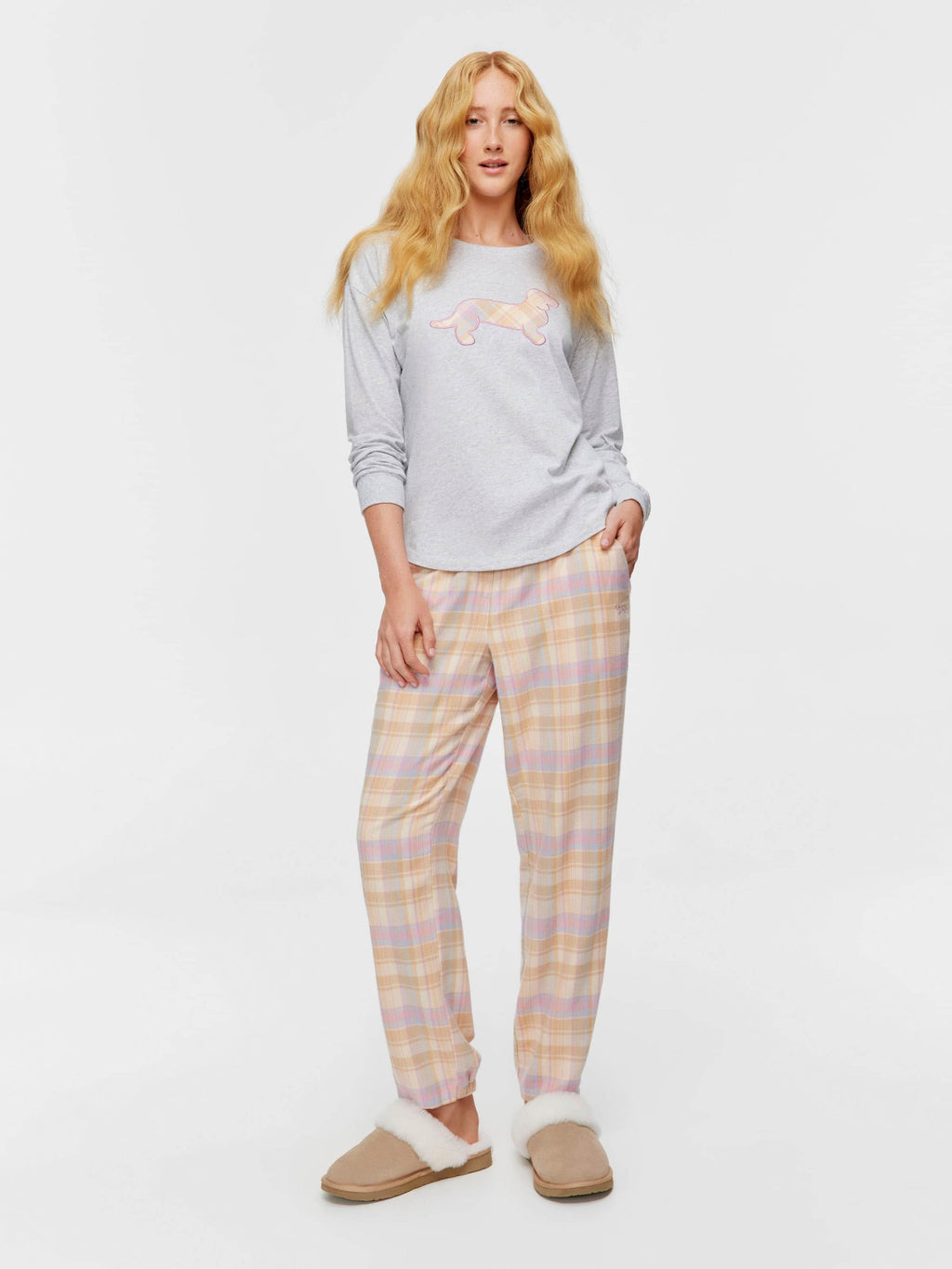Penny Check Long Sleeve Top greymarle image 2