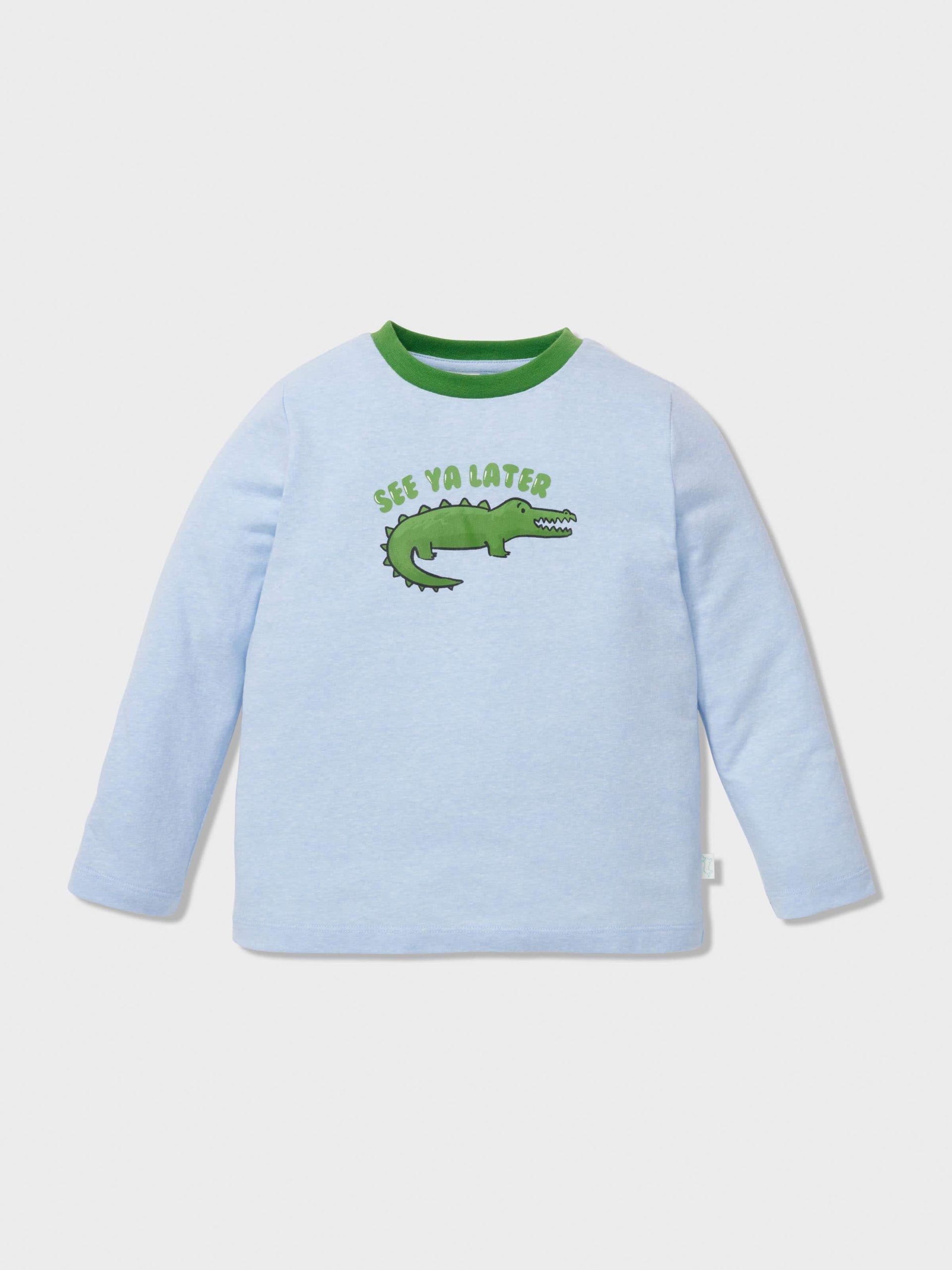 Jnr Boys Alligator Print Long Pj Set multi image 2