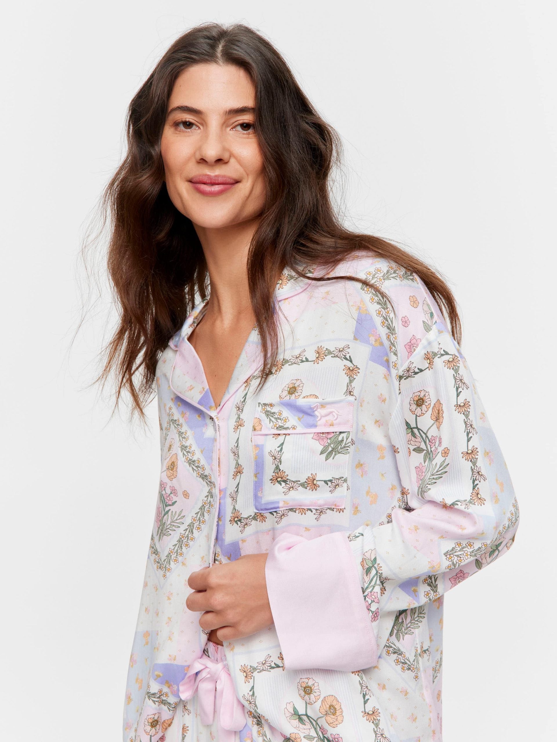 Floral Scarf Print Long Pj Set multi image 2