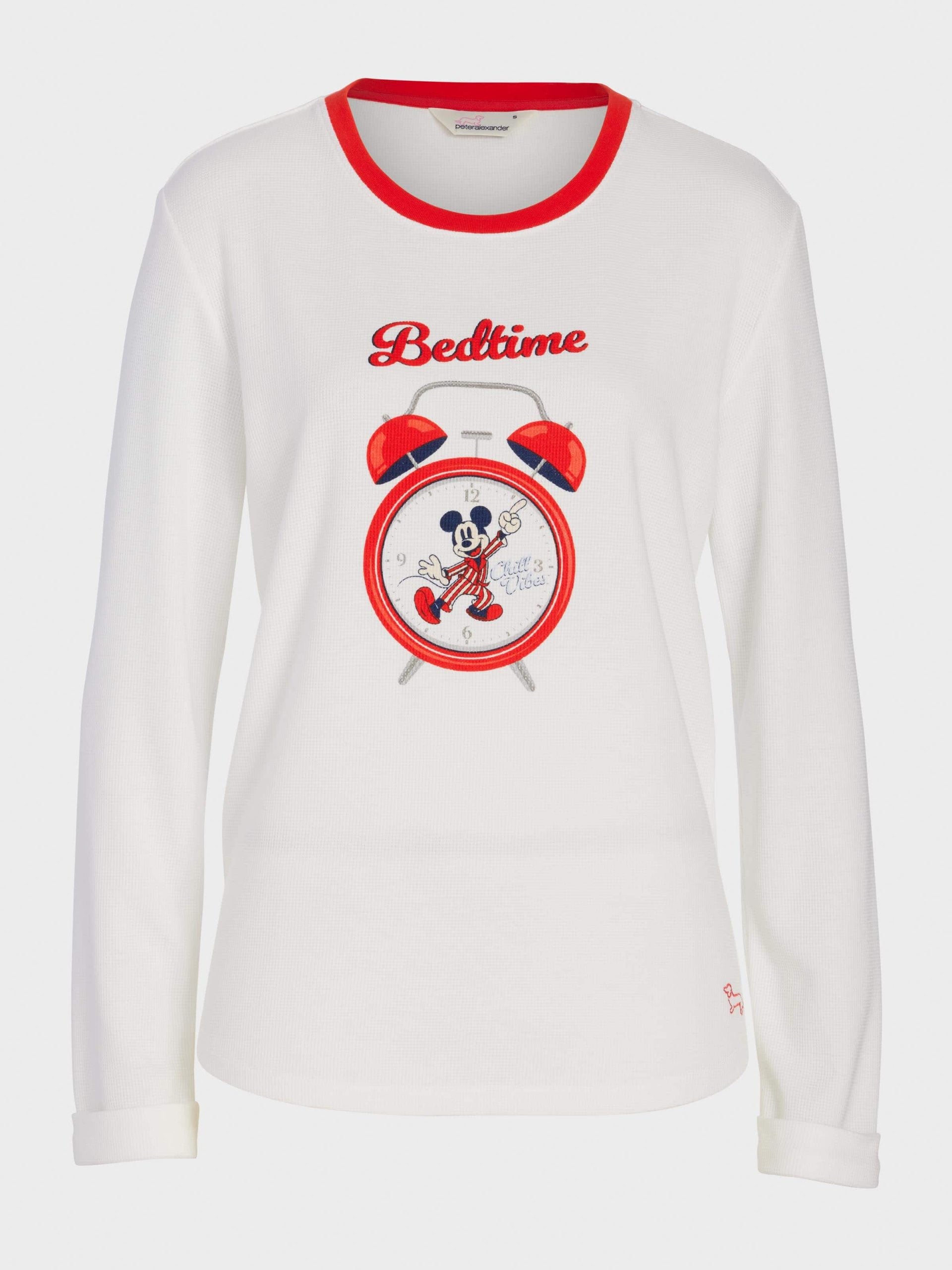Wake Up Mickey Mouse Waffle Long Sleeve Top Cream image 3