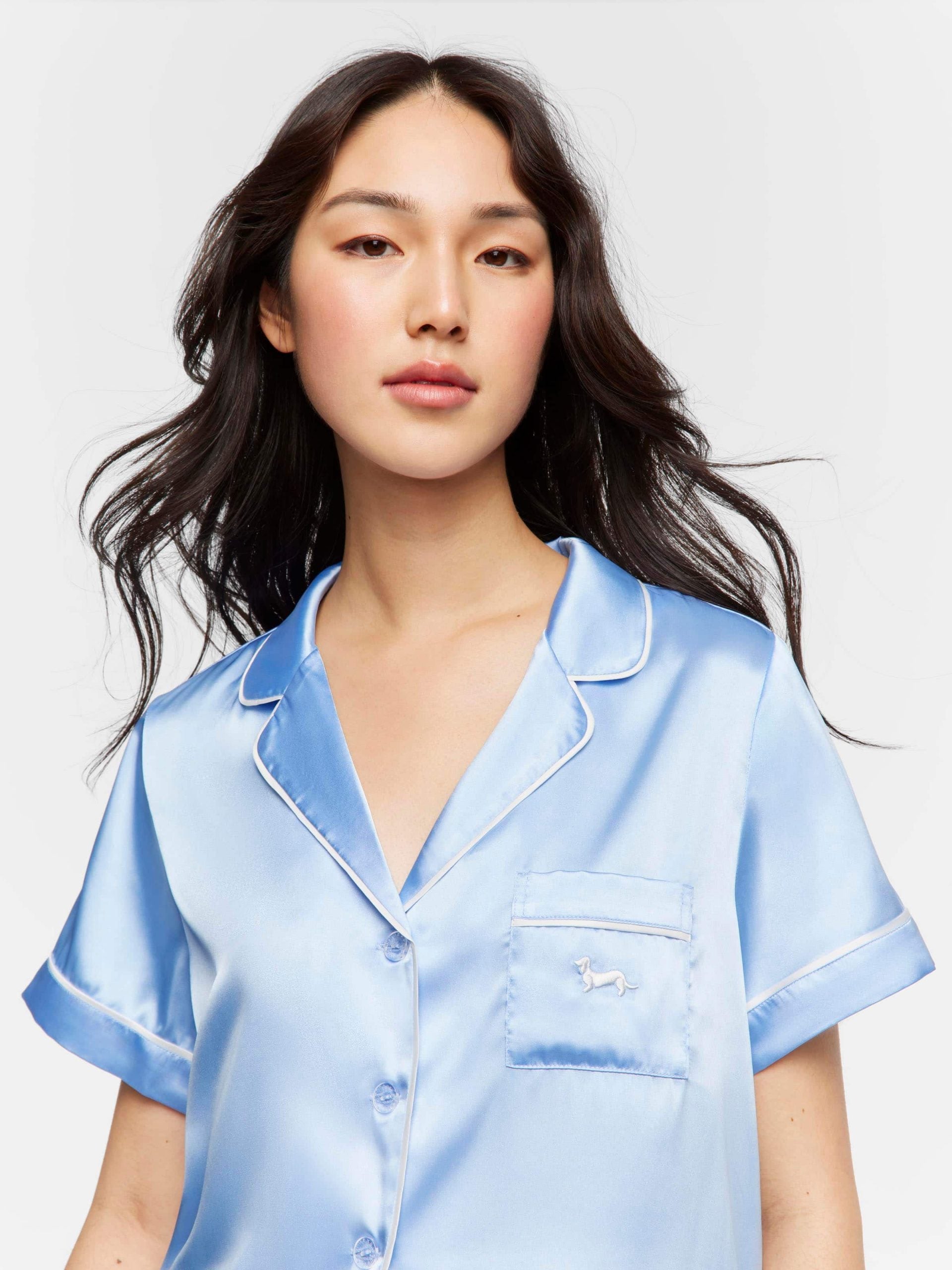 Cornflower Blue Satin Pj Set Blue image 1
