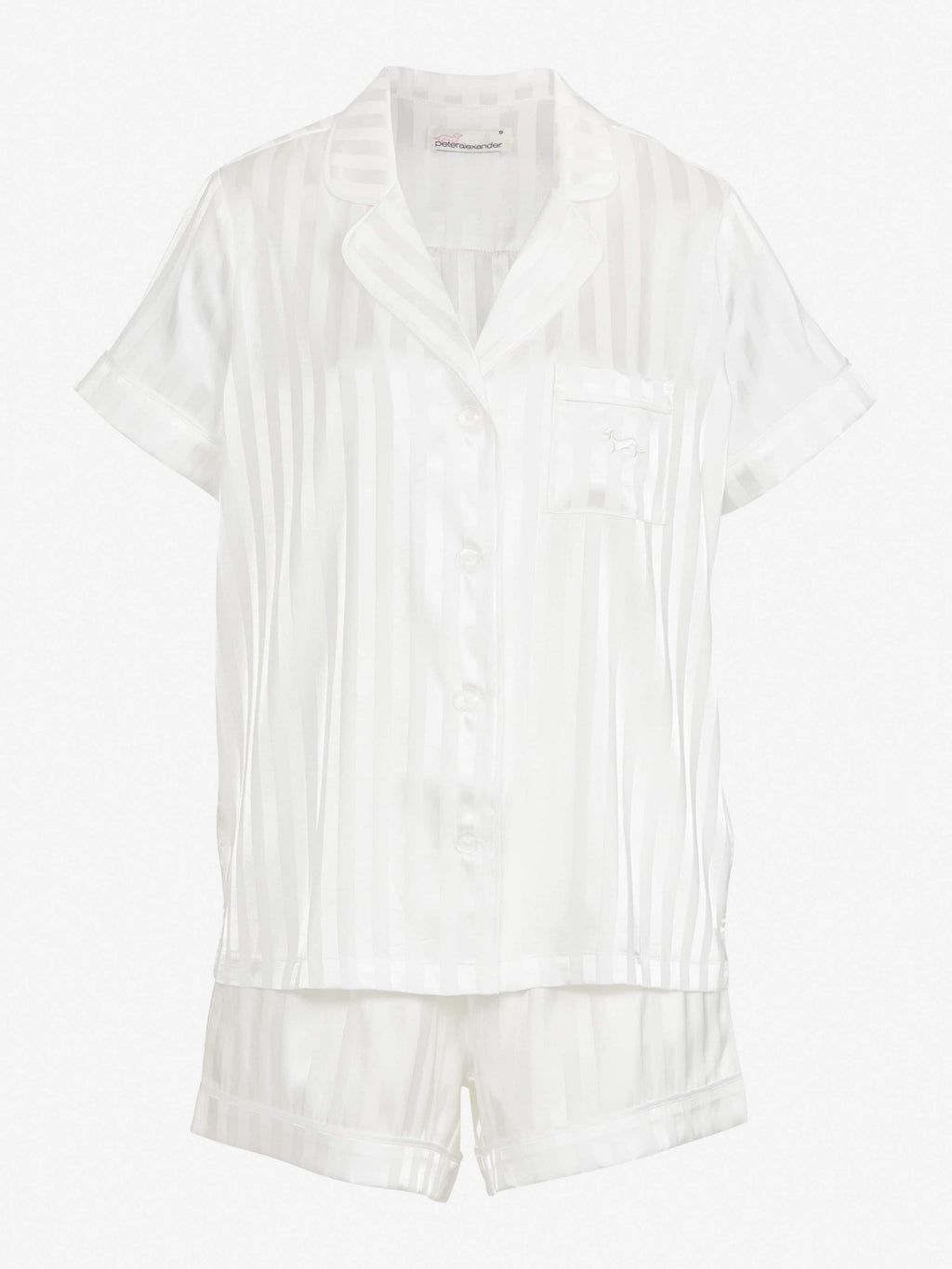 White Stripe Chic Satin Pj Set White image 4