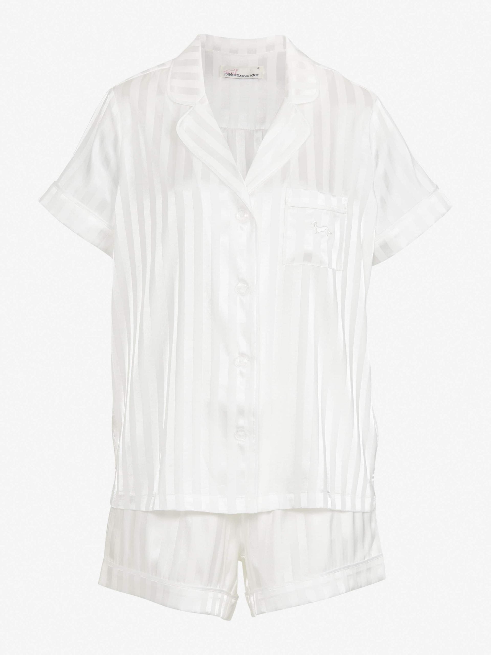 White Stripe Chic Satin Pj Set White image 4