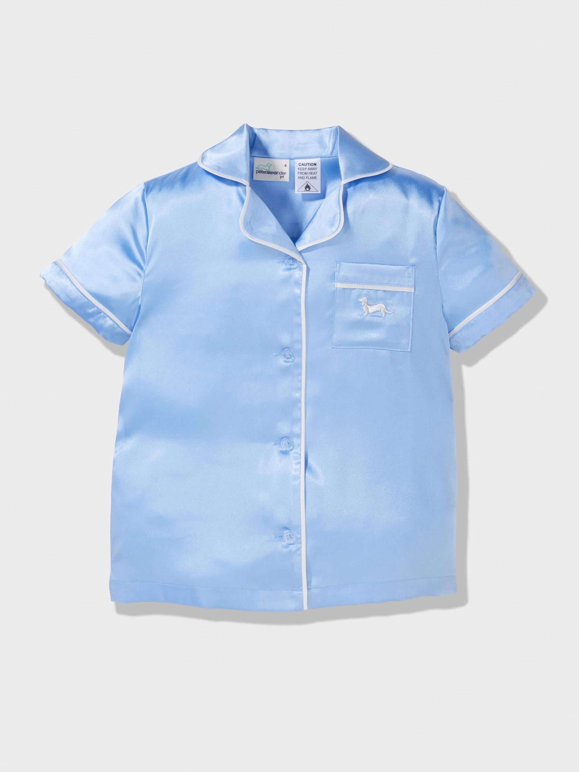 Jnr Girls Classic Satin Cornflower Pj Set cornflower image 4