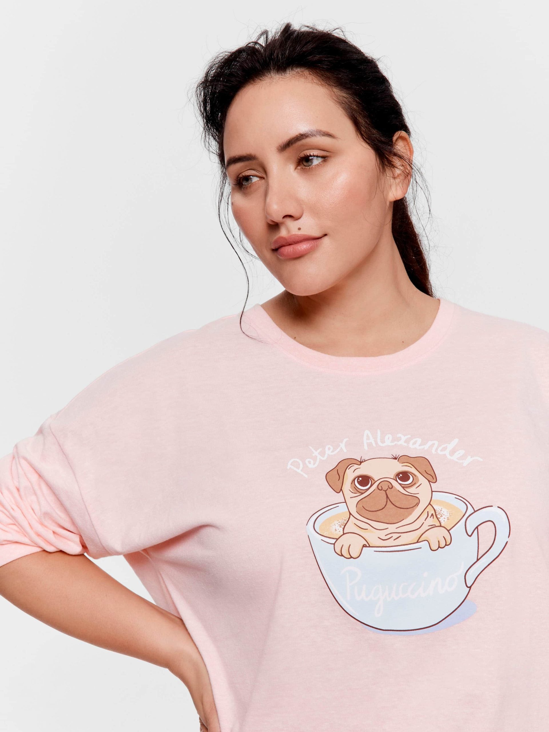 P.A. Plus Pug In A Mug Long Pj Set Multi image 2