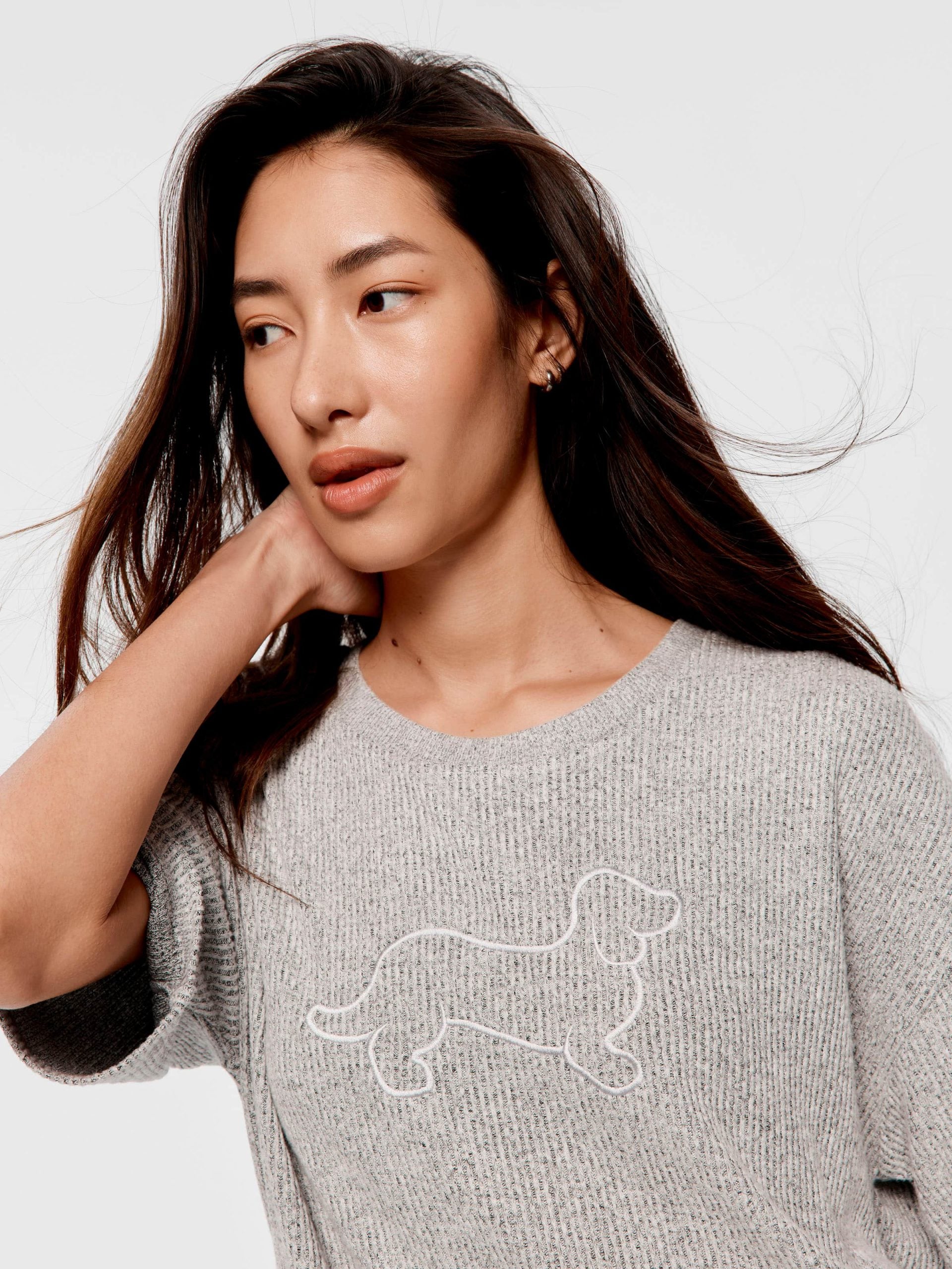 Brushed Rib Tee greymarle image 1